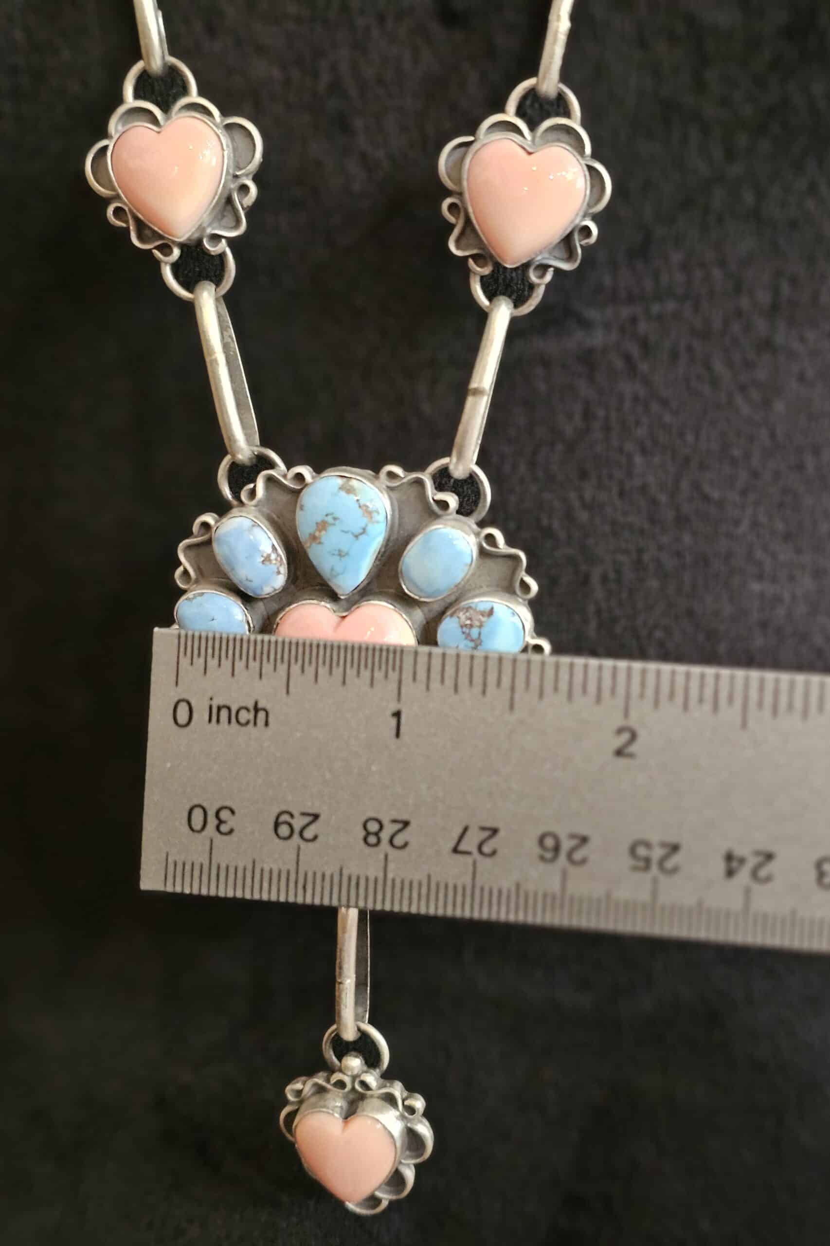 Golden Hills Turquoise and Pink Conch Necklace