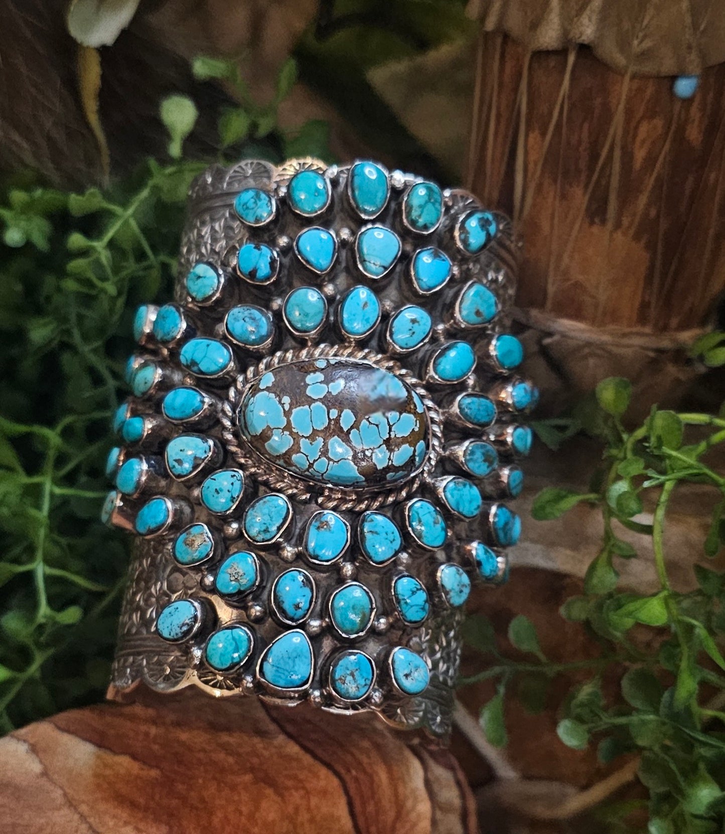 Boulder Turquoise and Kingman Turquoise Bracelet