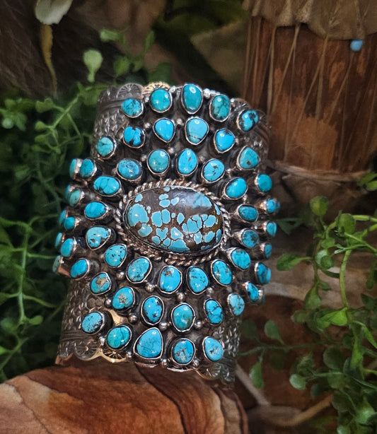 Boulder Turquoise and Kingman Turquoise Bracelet