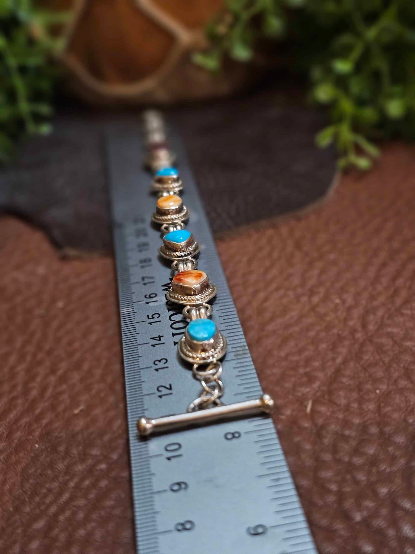 Kingman Turquoise and Spiny Oyster Bracelet