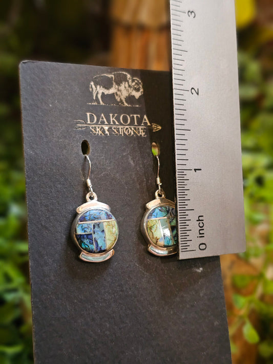 Zuni Earrings w/ Spiderweb Opal Inlay