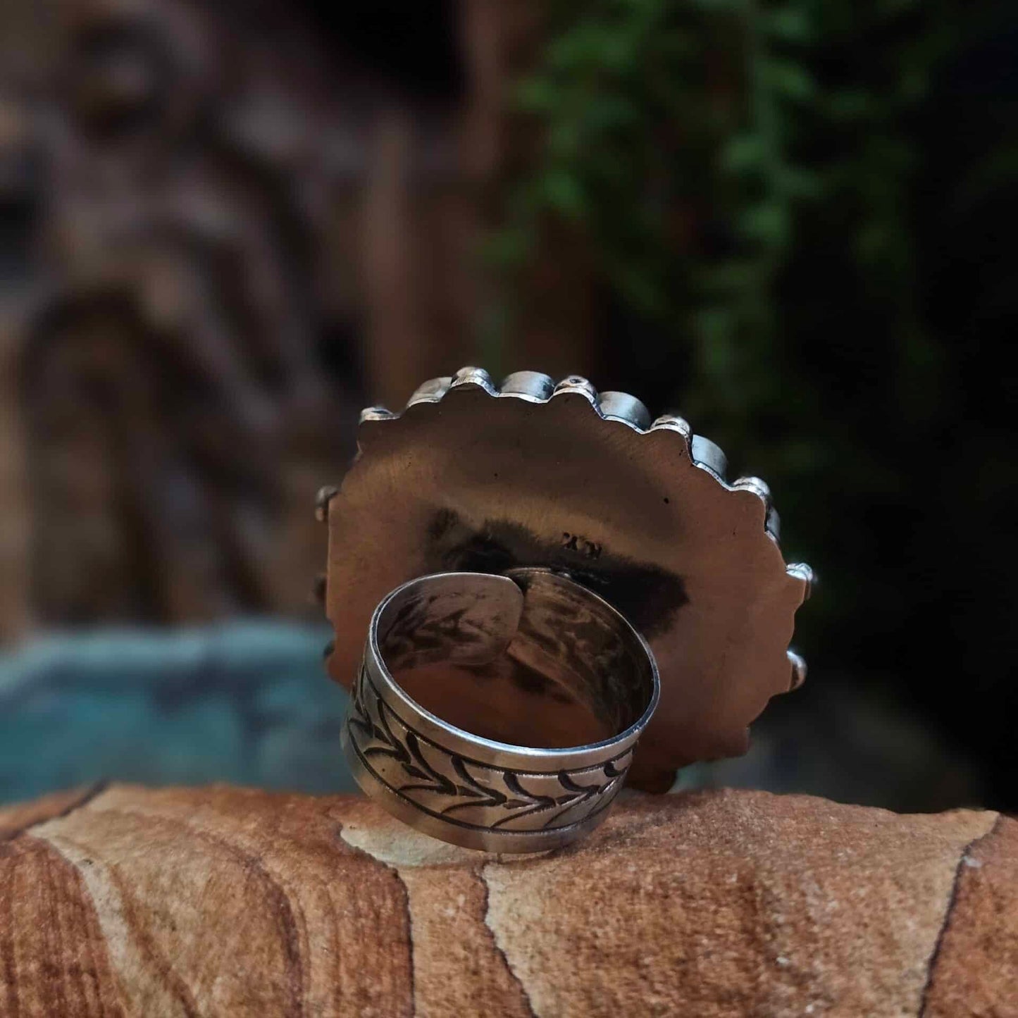 Adjustable Boulder Turquoise and Kingman Turquoise Ring