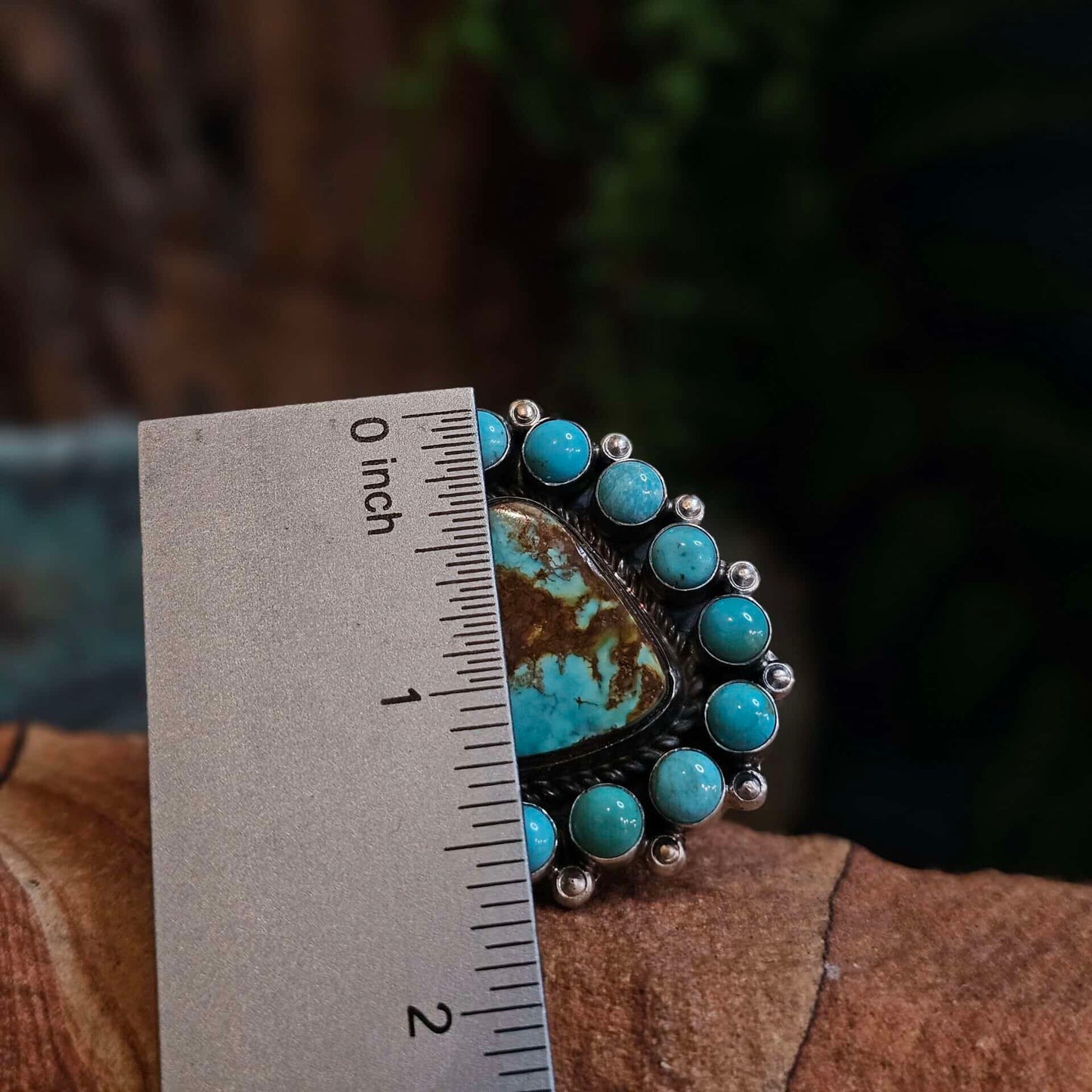 Adjustable Boulder Turquoise and Kingman Turquoise Ring