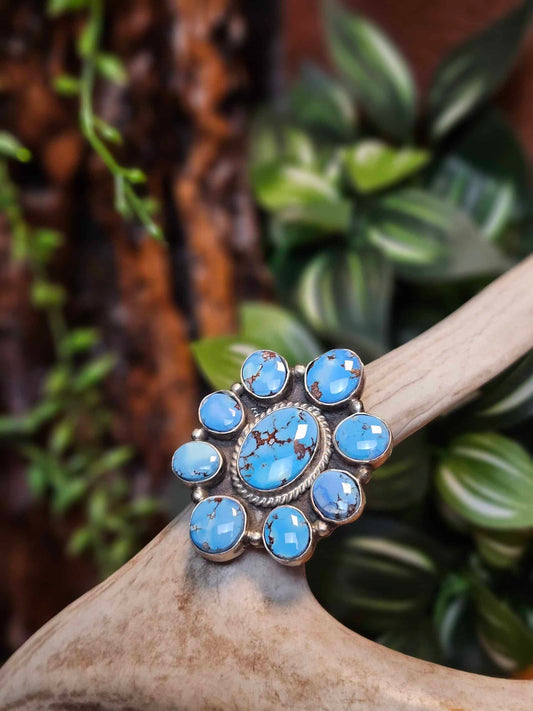 Adjustable Golden Hills Turquoise Ring