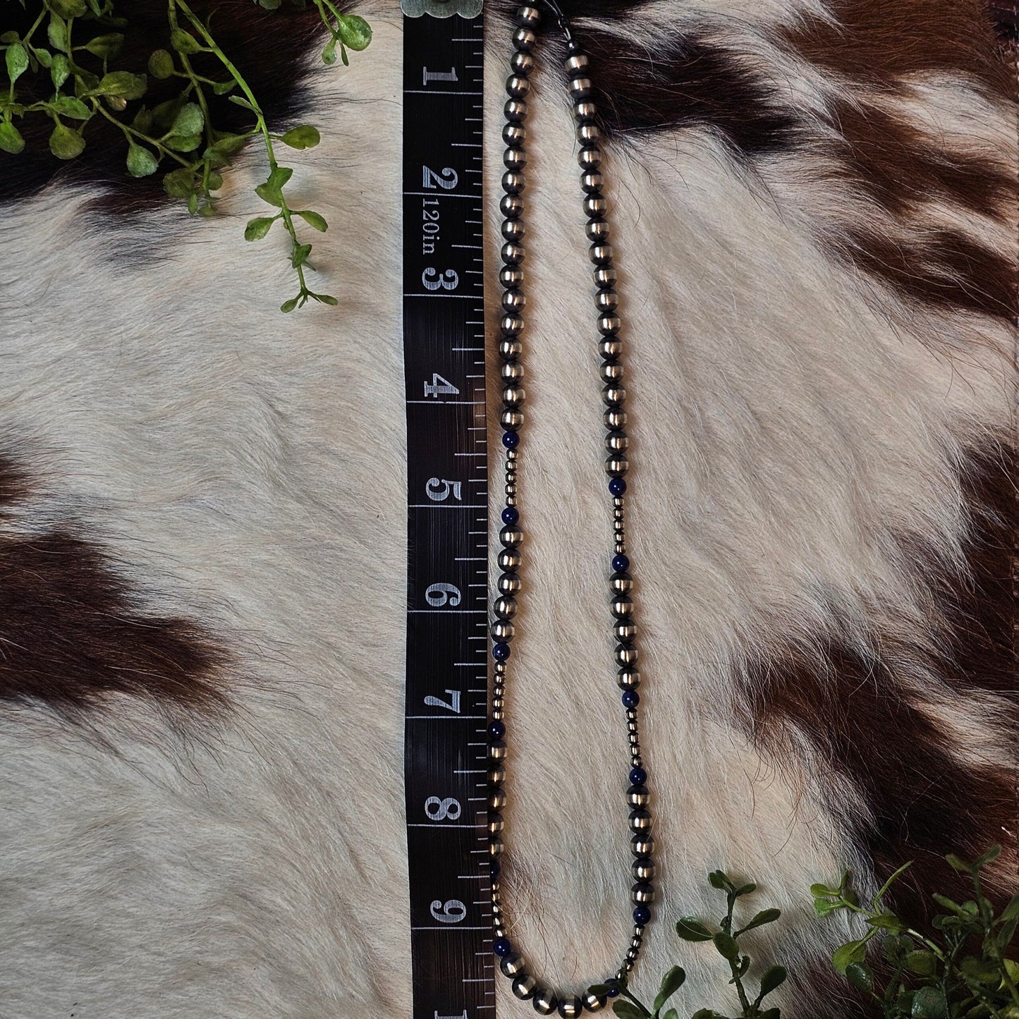 20in. Navajo Pearl Necklace w/ Blue Lapis
