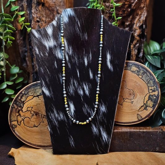 20in. Navajo Pearl Necklace w/ Palomino Turquoise