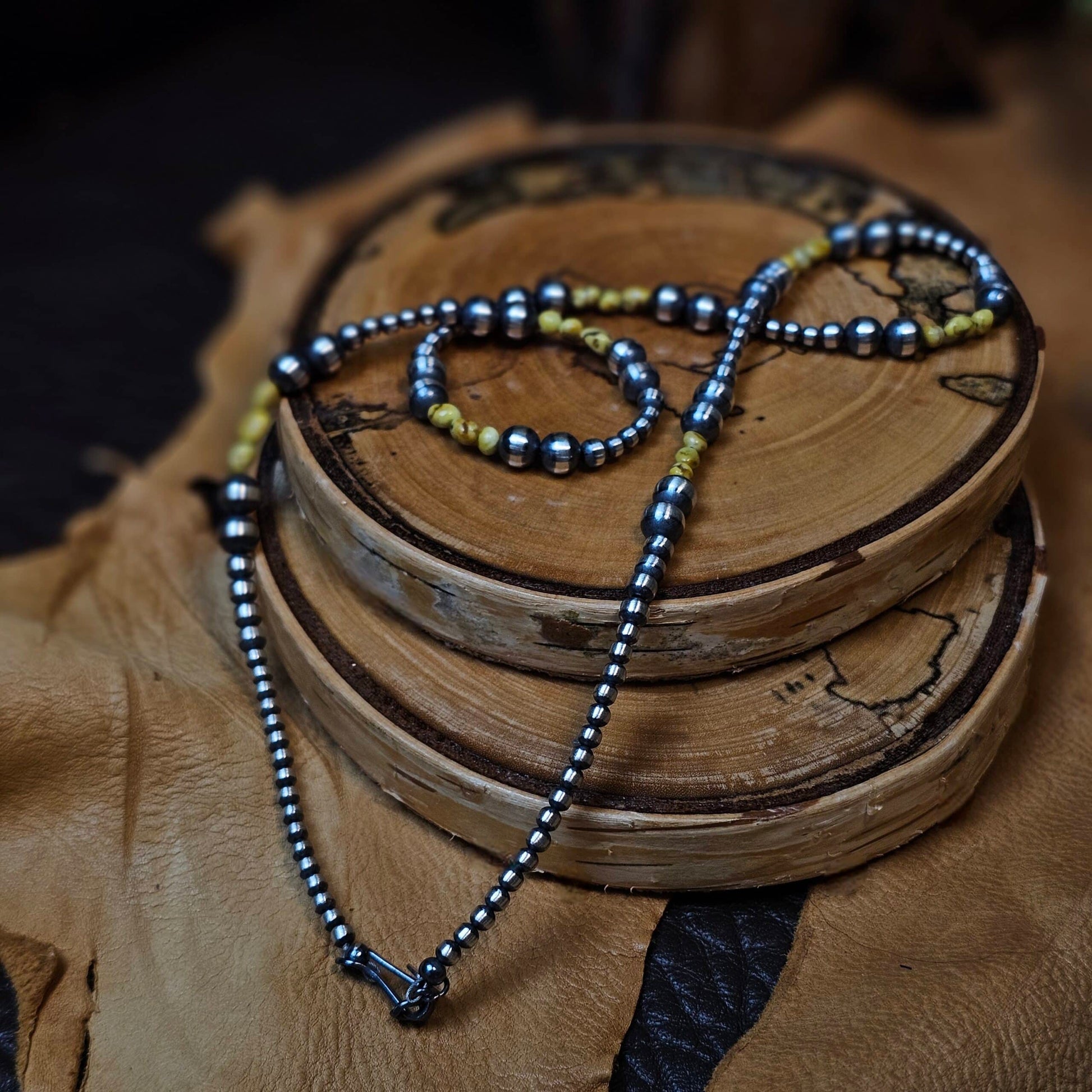 20in. Navajo Pearl Necklace w/ Palomino Turquoise