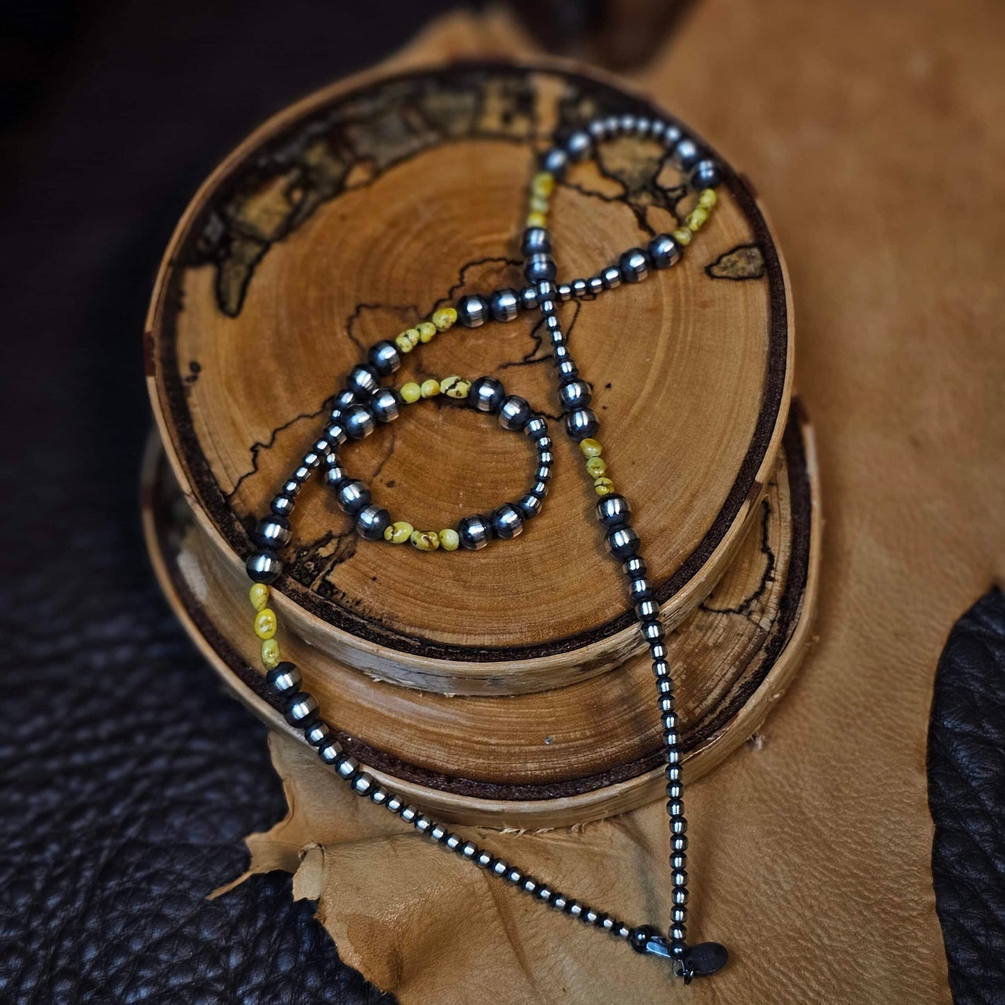 20in. Navajo Pearl Necklace w/ Palomino Turquoise