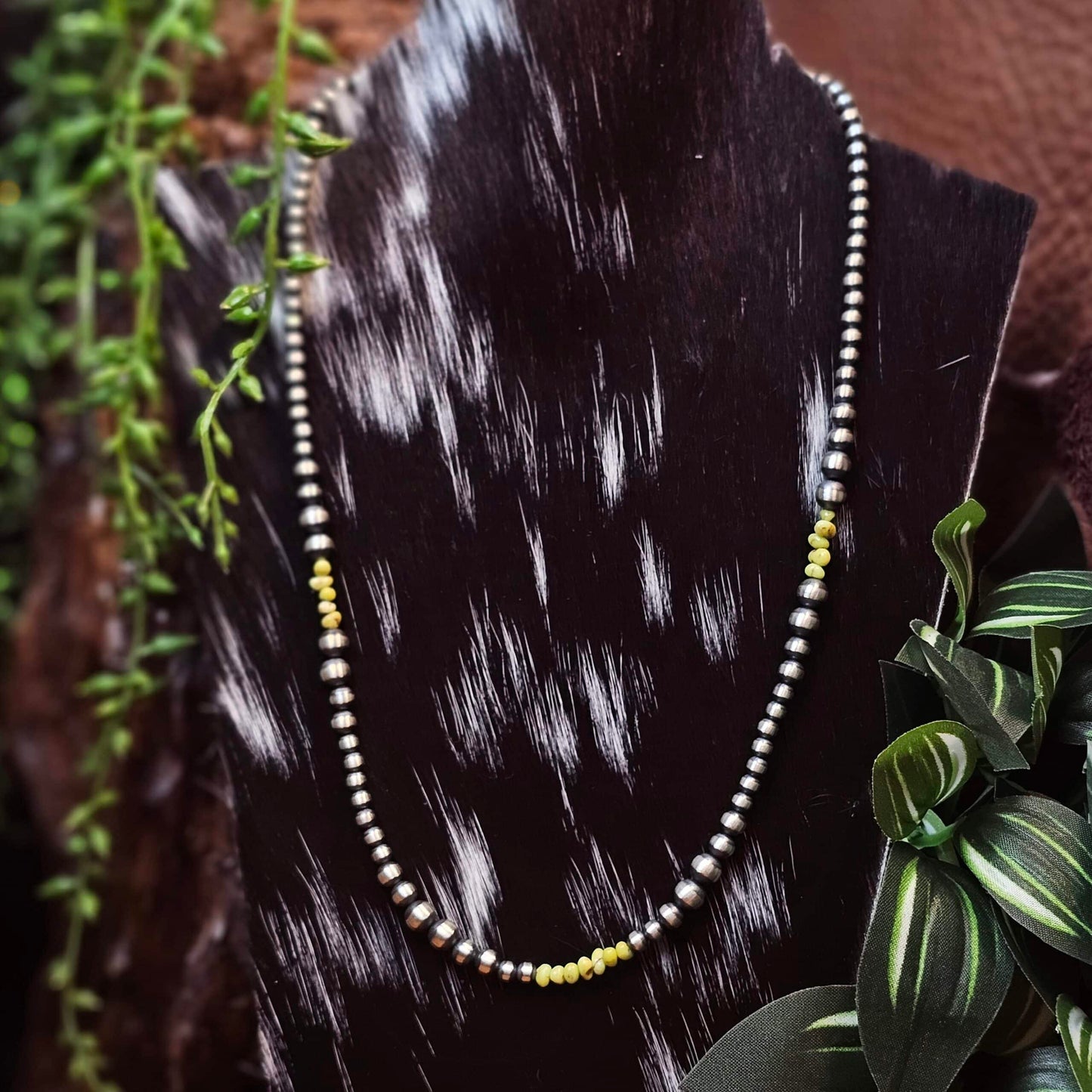 20in. Navajo Pearl Necklace w/ Palomino Turquoise