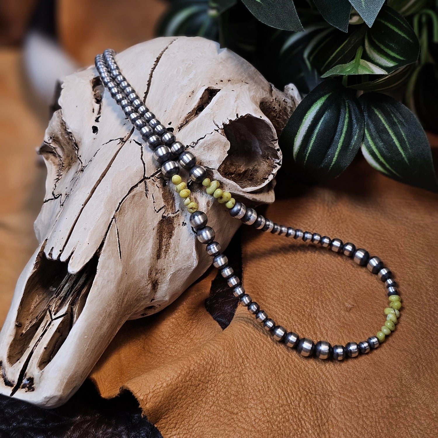 20in. Navajo Pearl Necklace w/ Palomino Turquoise