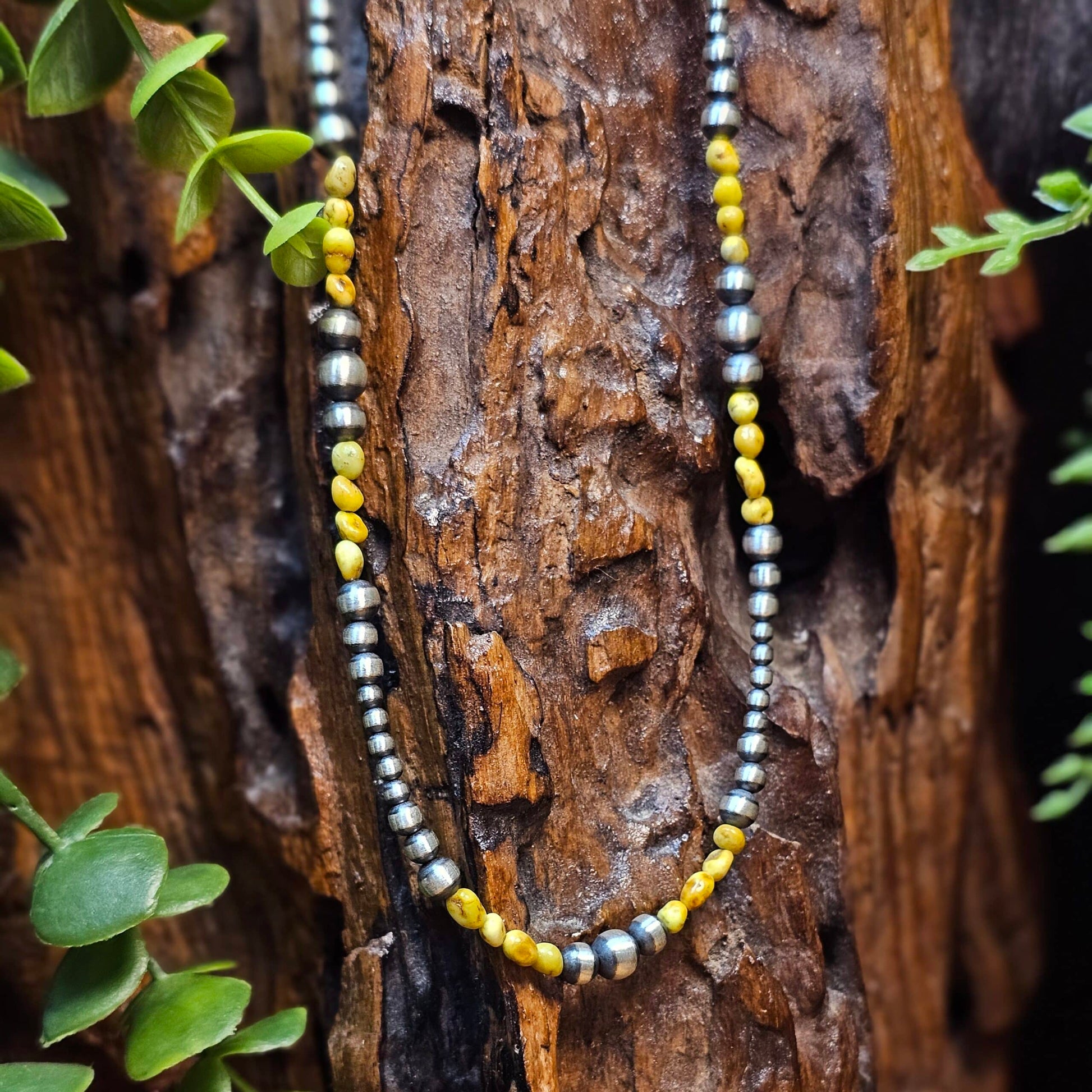 20in. Navajo Pearl Necklace w/ Palomino Turquoise
