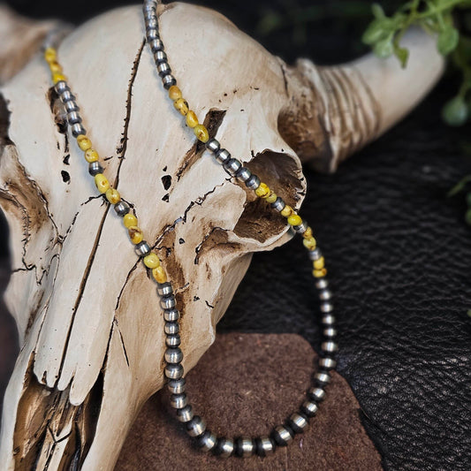 18in. Navajo Pearl Necklace w/ Palomino Turquoise