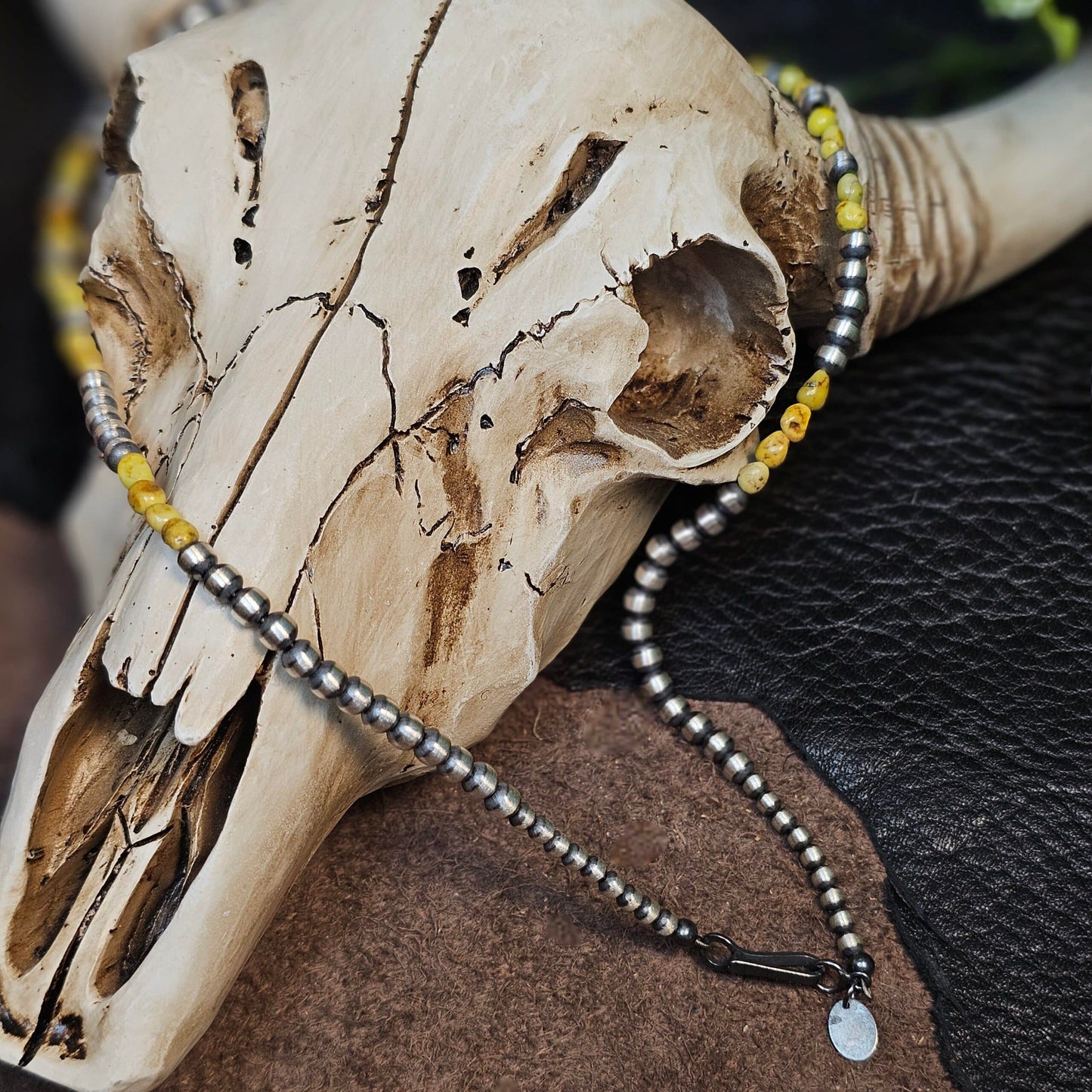 18in. Navajo Pearl Necklace w/ Palomino Turquoise