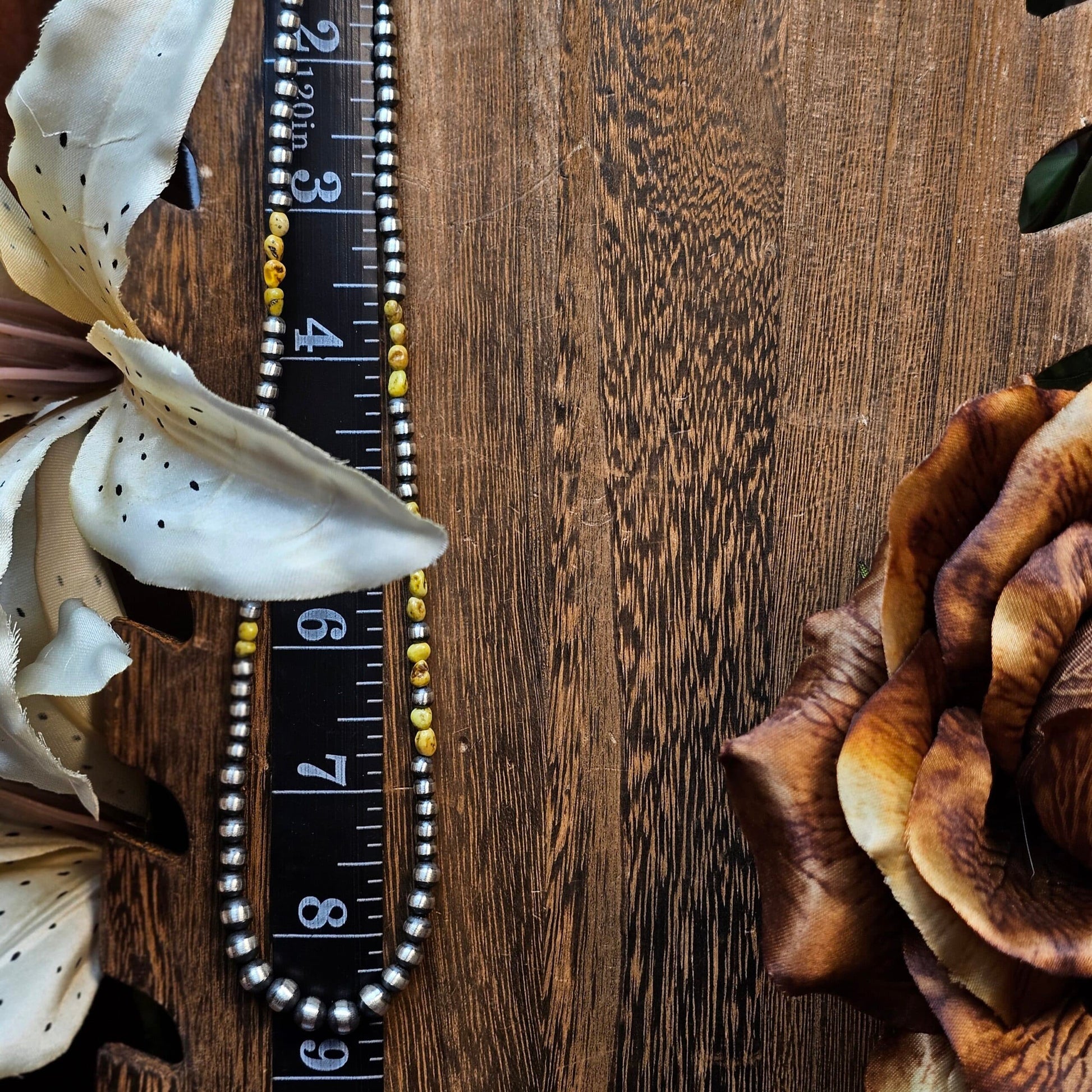 18in. Navajo Pearl Necklace w/ Palomino Turquoise