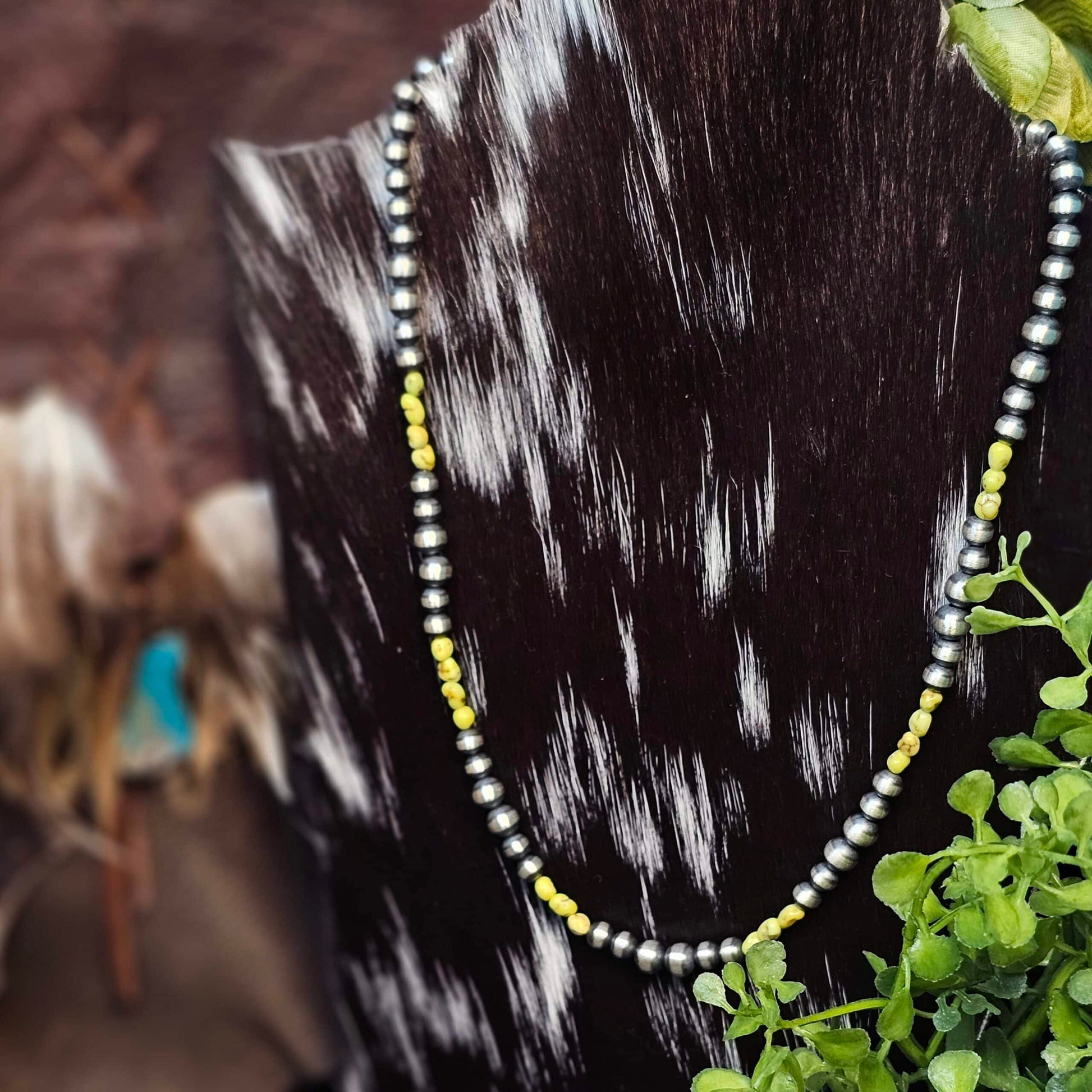 18in. Navajo Pearl Necklace w/ Palomino Turquoise