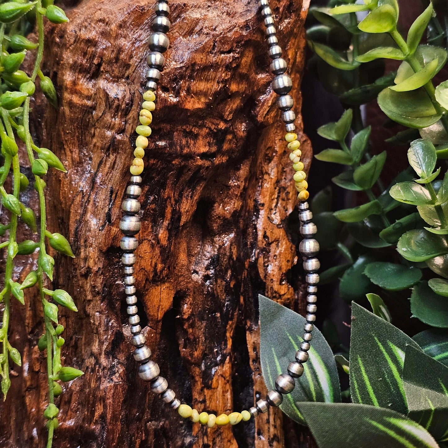 16in. Navajo Pearl Necklace w/ Palomino Turquoise