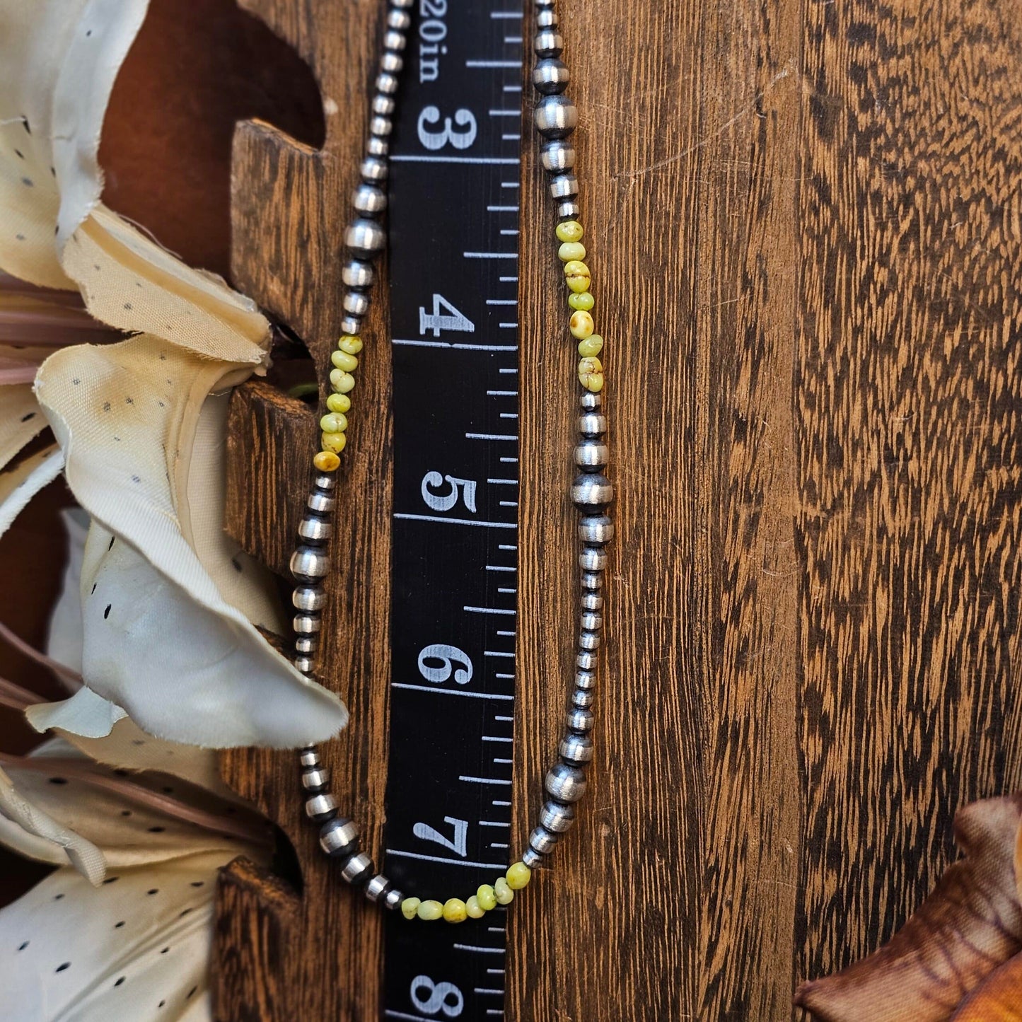 16in. Navajo Pearl Necklace w/ Palomino Turquoise