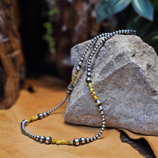 16in. Navajo Pearl Necklace w/ Palomino Turquoise