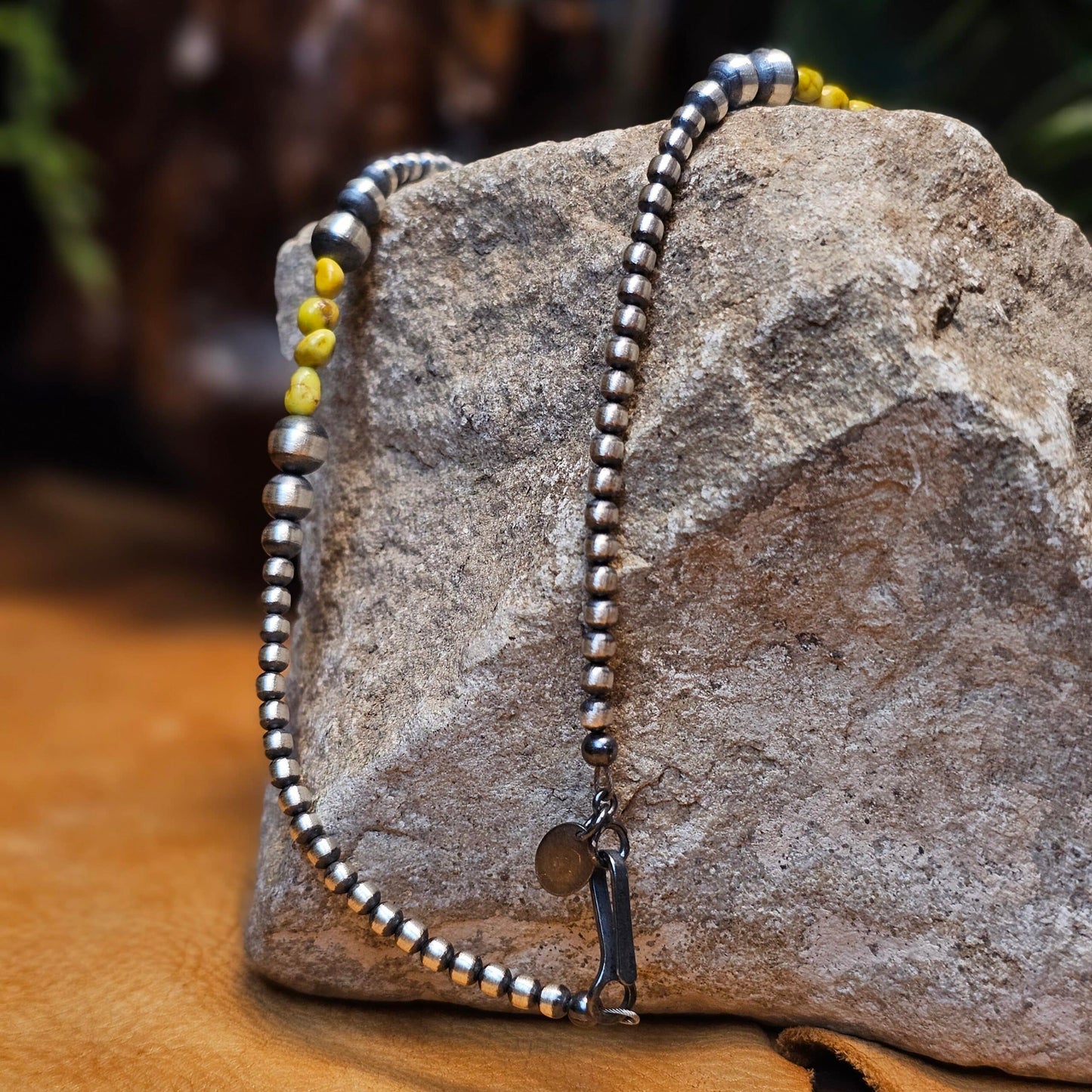16in. Navajo Pearl Necklace w/ Palomino Turquoise