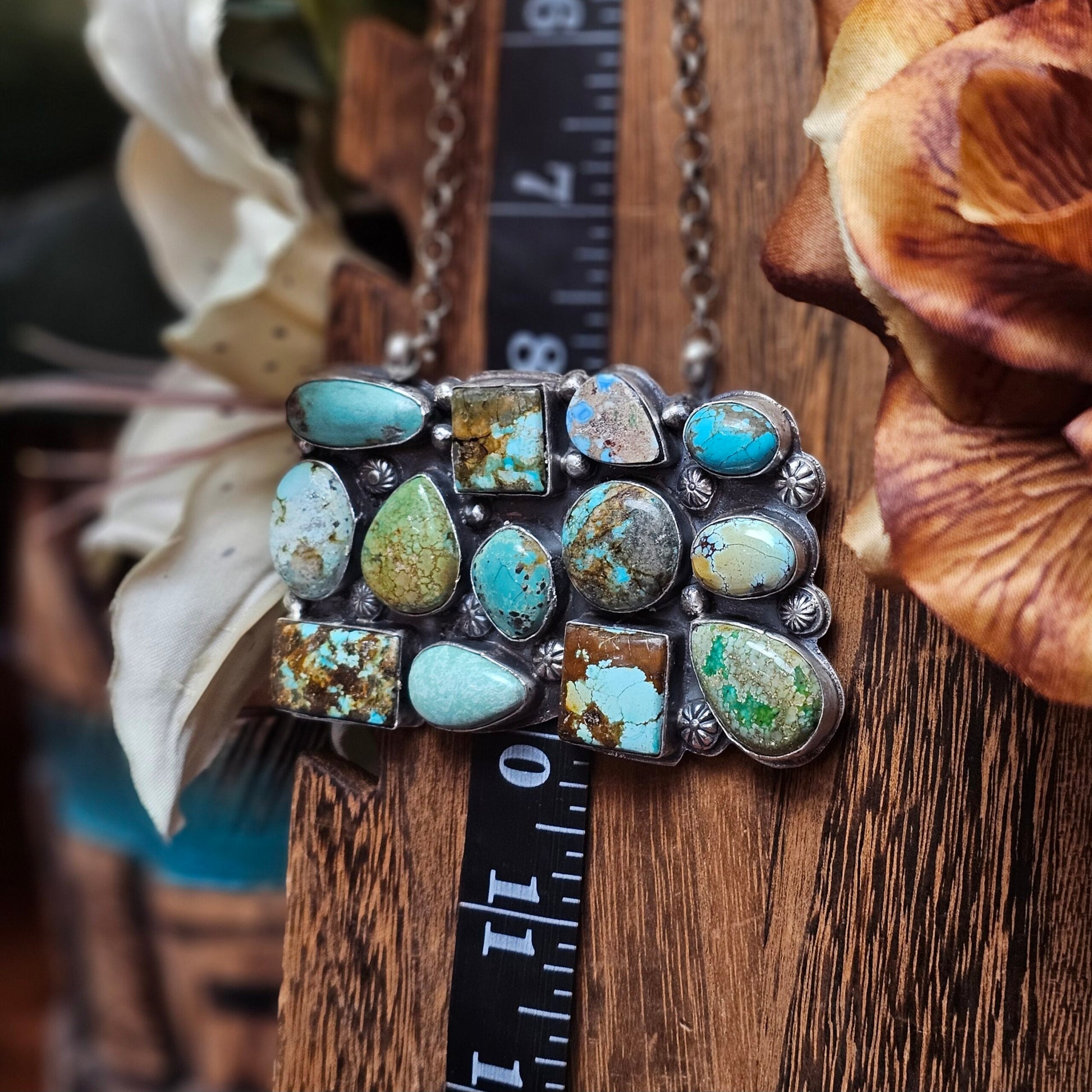 Assorted Stone Necklace w/ Boulder Turquoise and Royston Turquoise