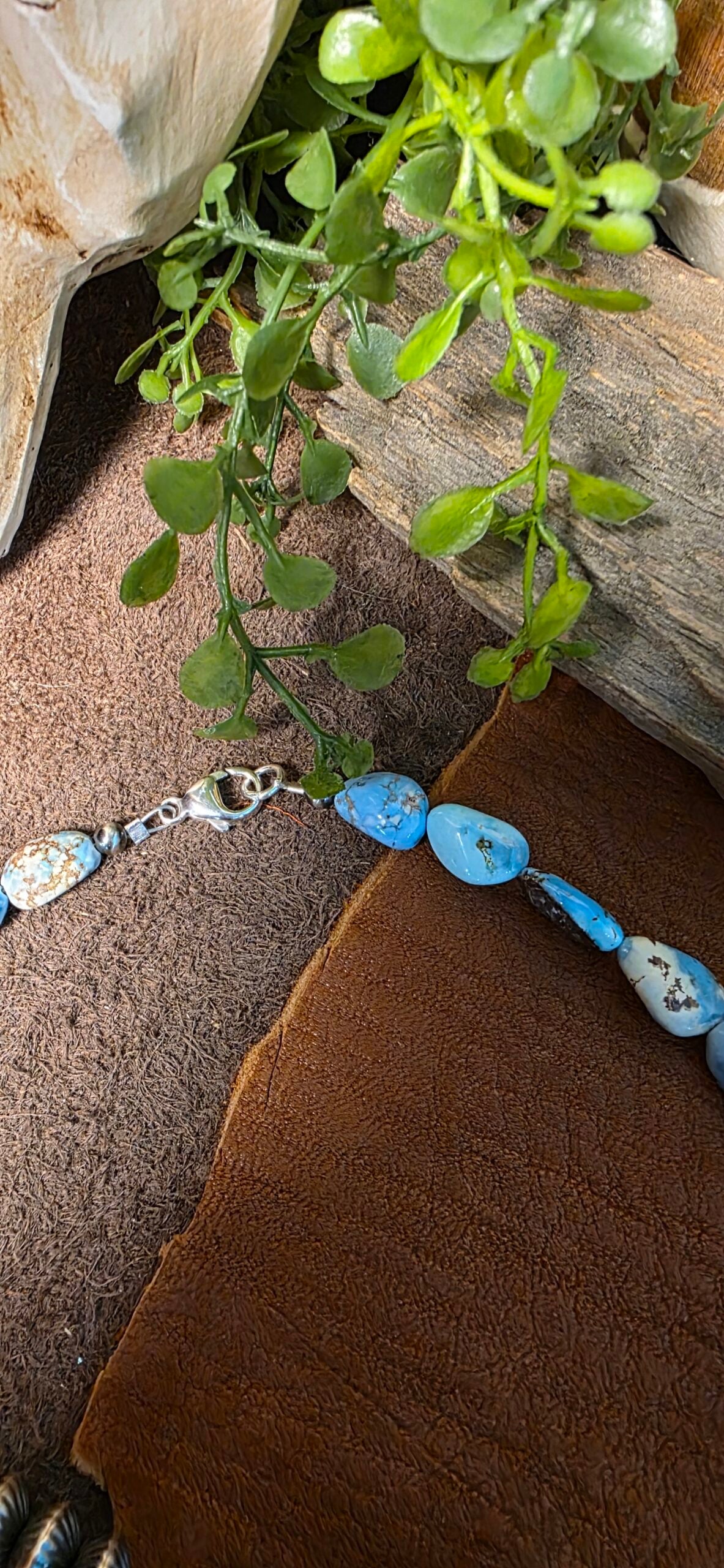 Navajo Pearl Necklace w/ Golden Hills Turquoise