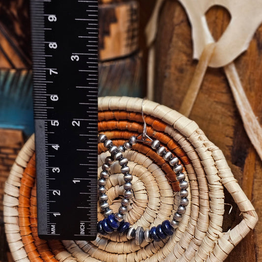 Navajo Pearl Earrings w/ Blue Lapis