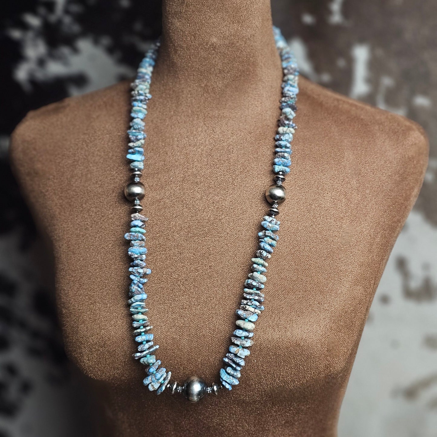 28in. Golden Hills Turquoise Heishi Necklace