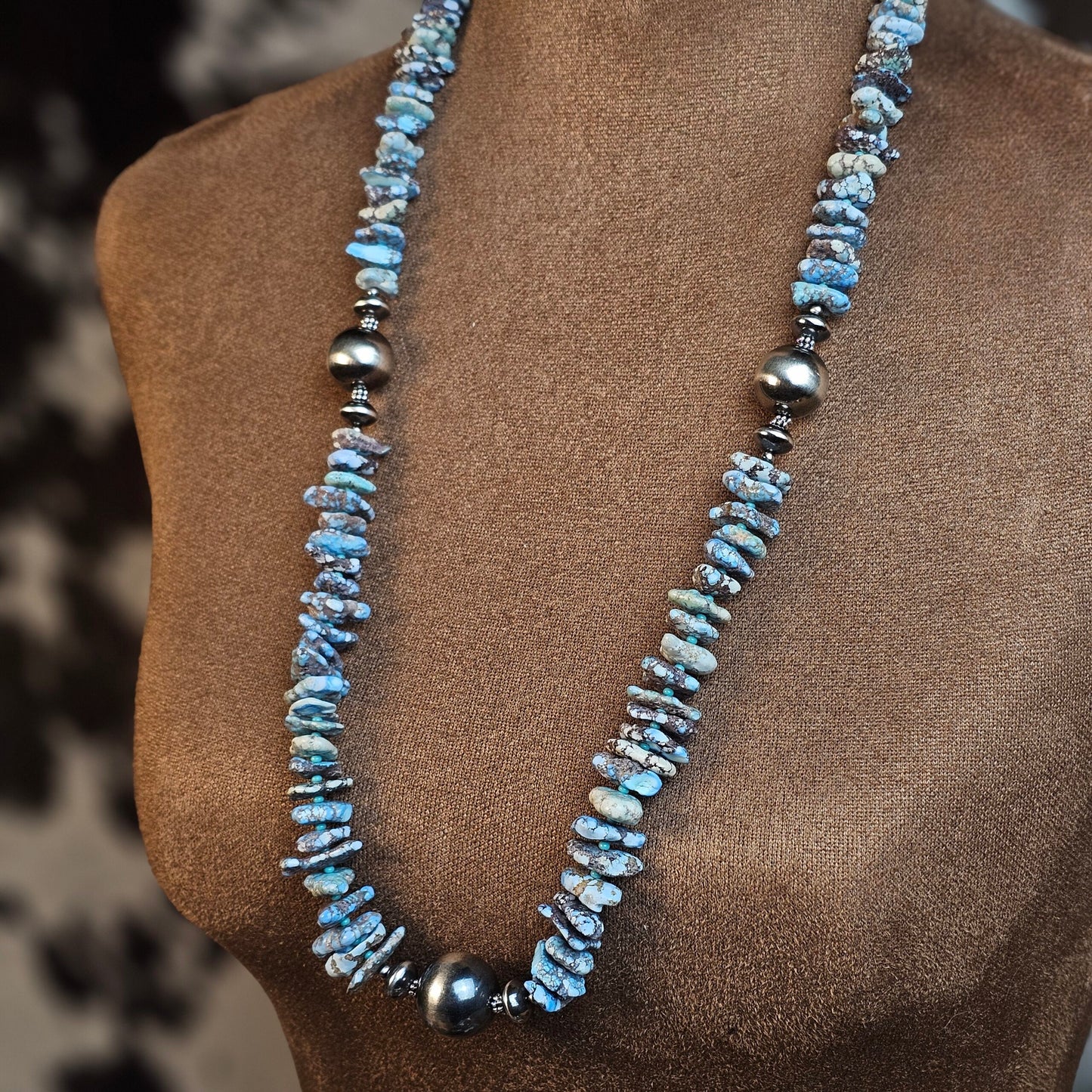 28in. Golden Hills Turquoise Heishi Necklace