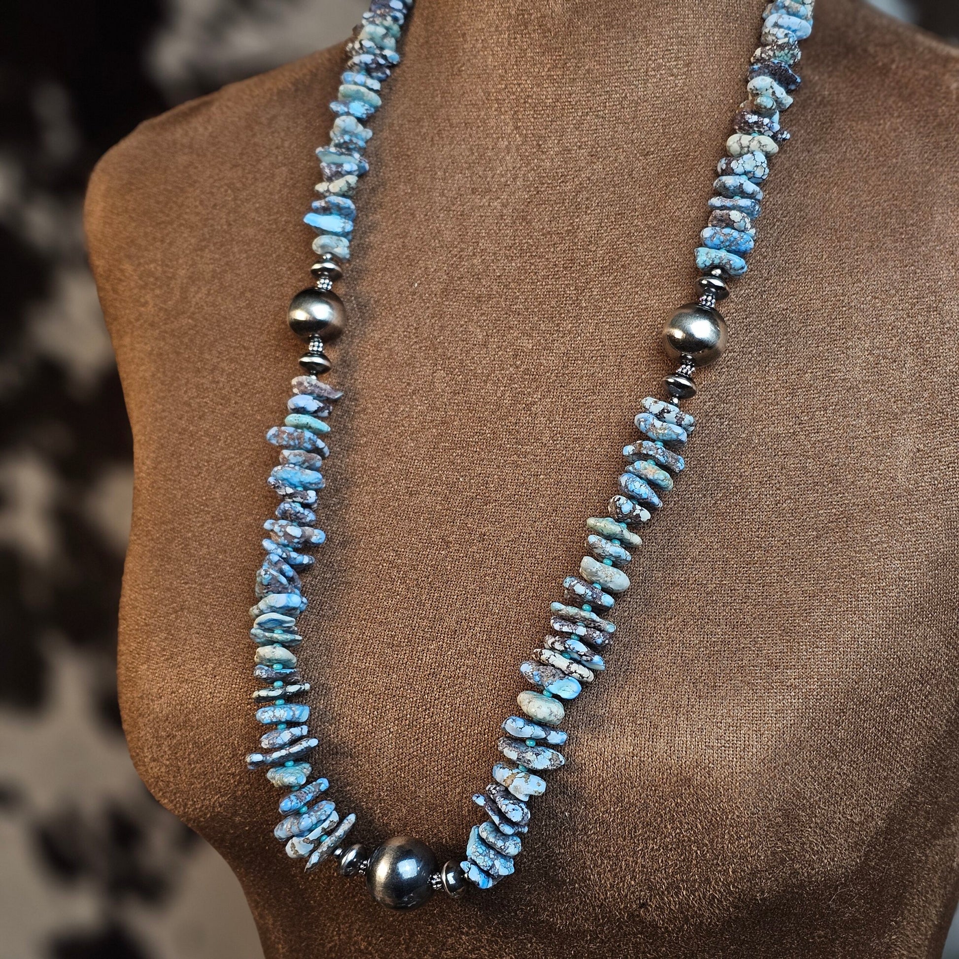 28in. Golden Hills Turquoise Heishi Necklace