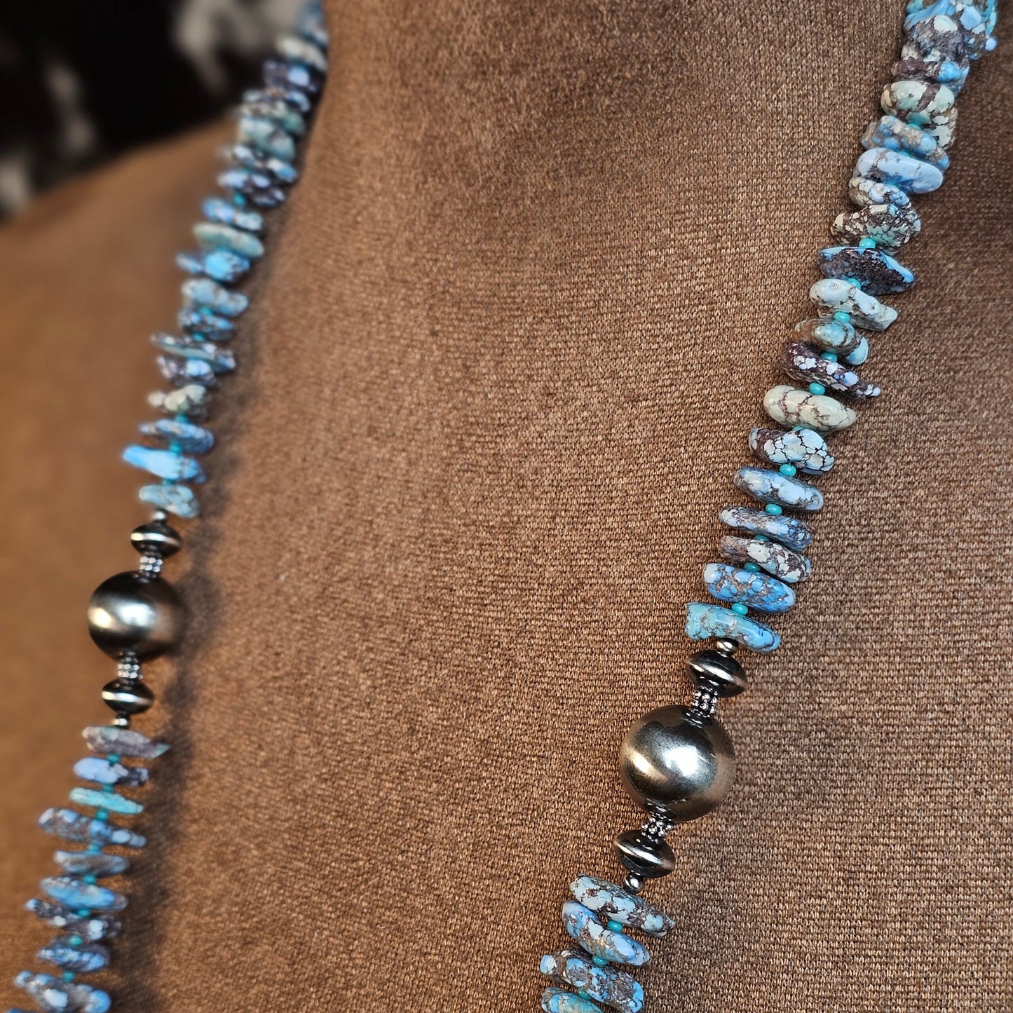 28in. Golden Hills Turquoise Heishi Necklace