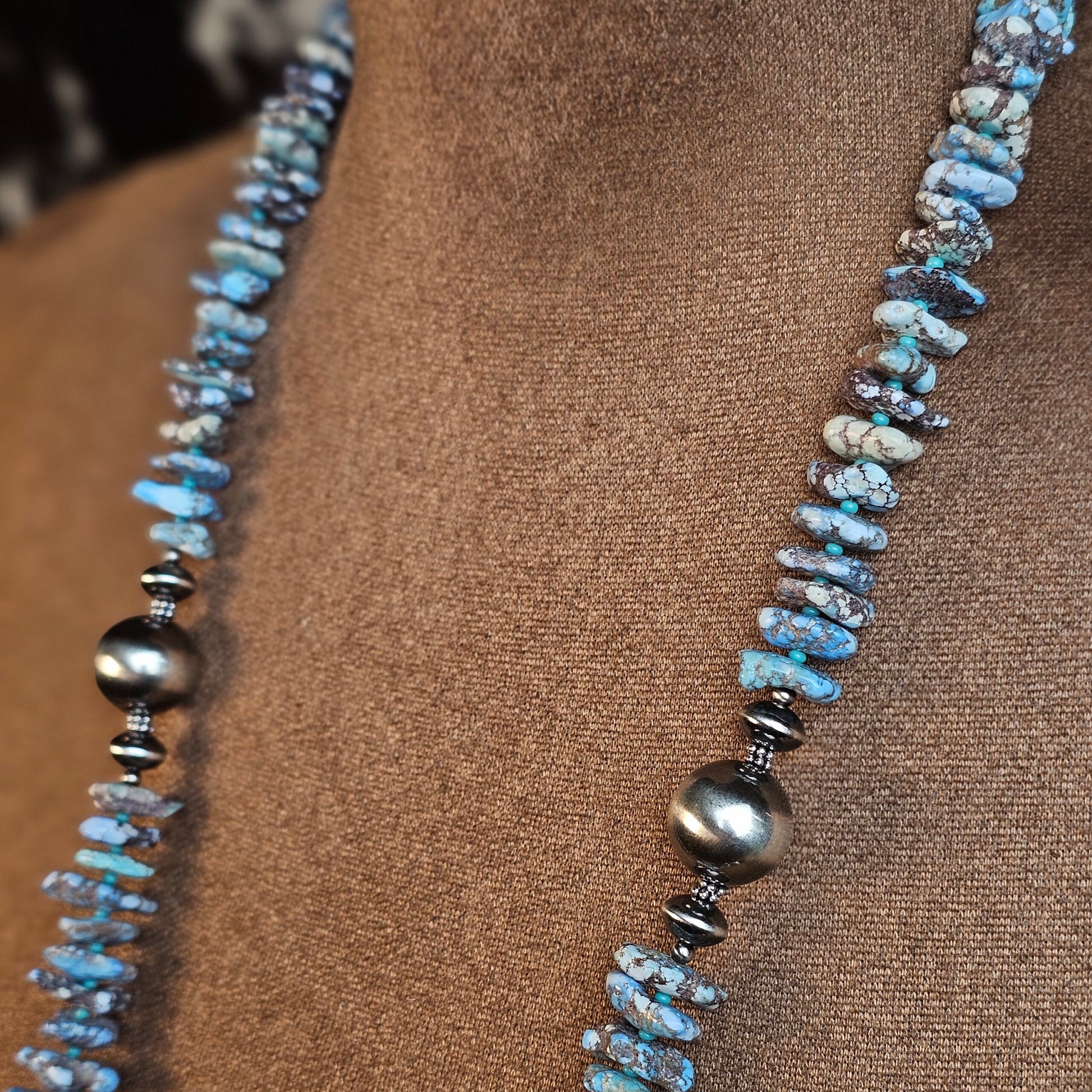 28in. Golden Hills Turquoise Heishi Necklace
