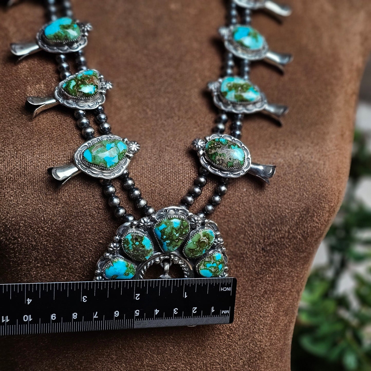 Sierra Nevada Turquoise Squash Blossom Necklace
