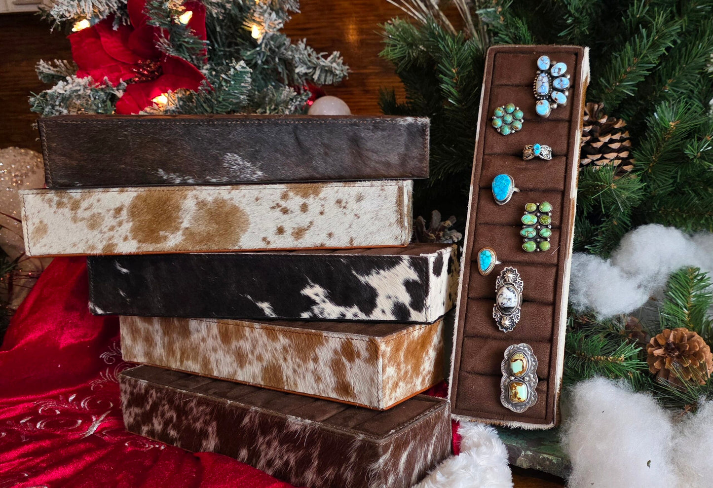 Cowhide Ring Display Holder