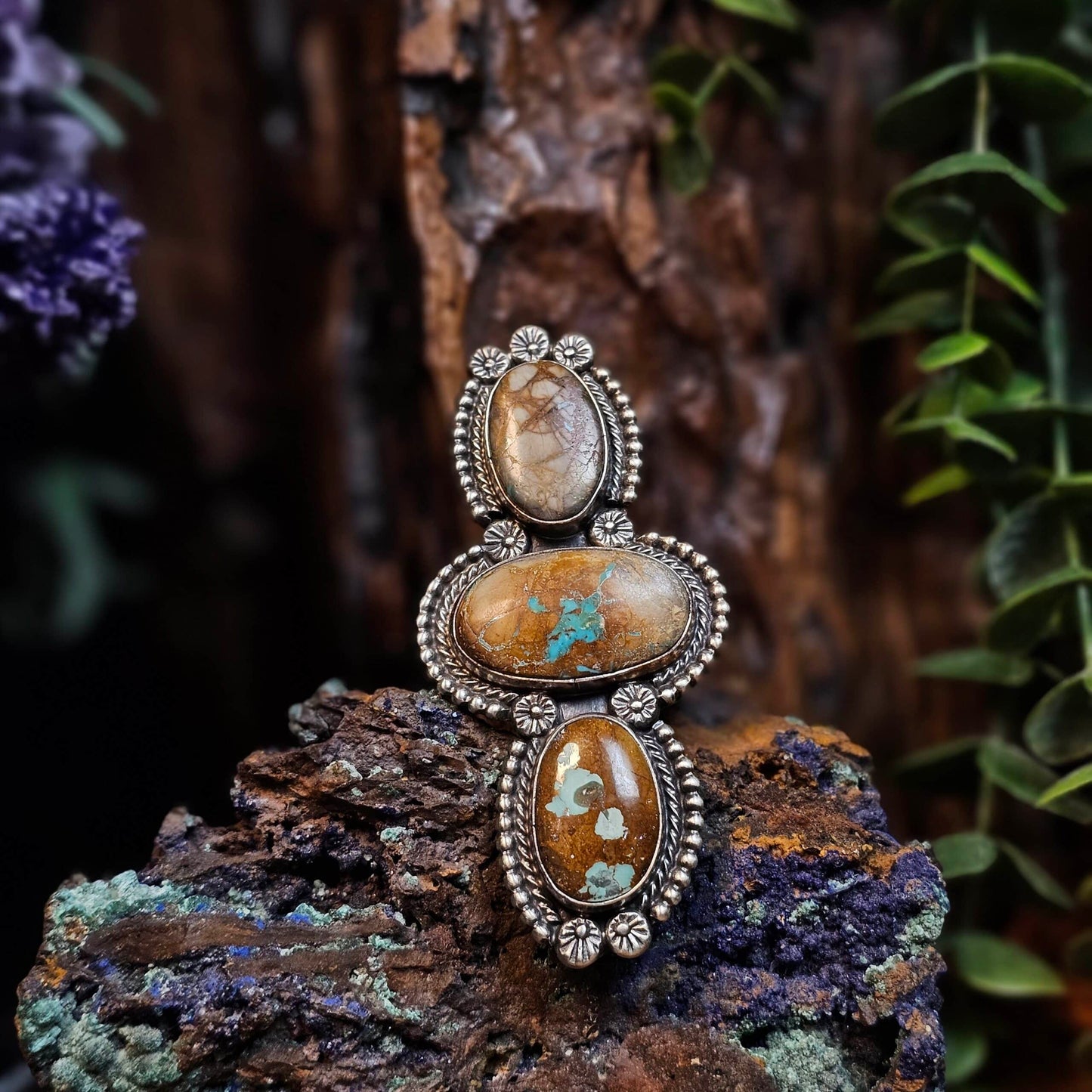 Adjustable Boulder Turquoise Ring
