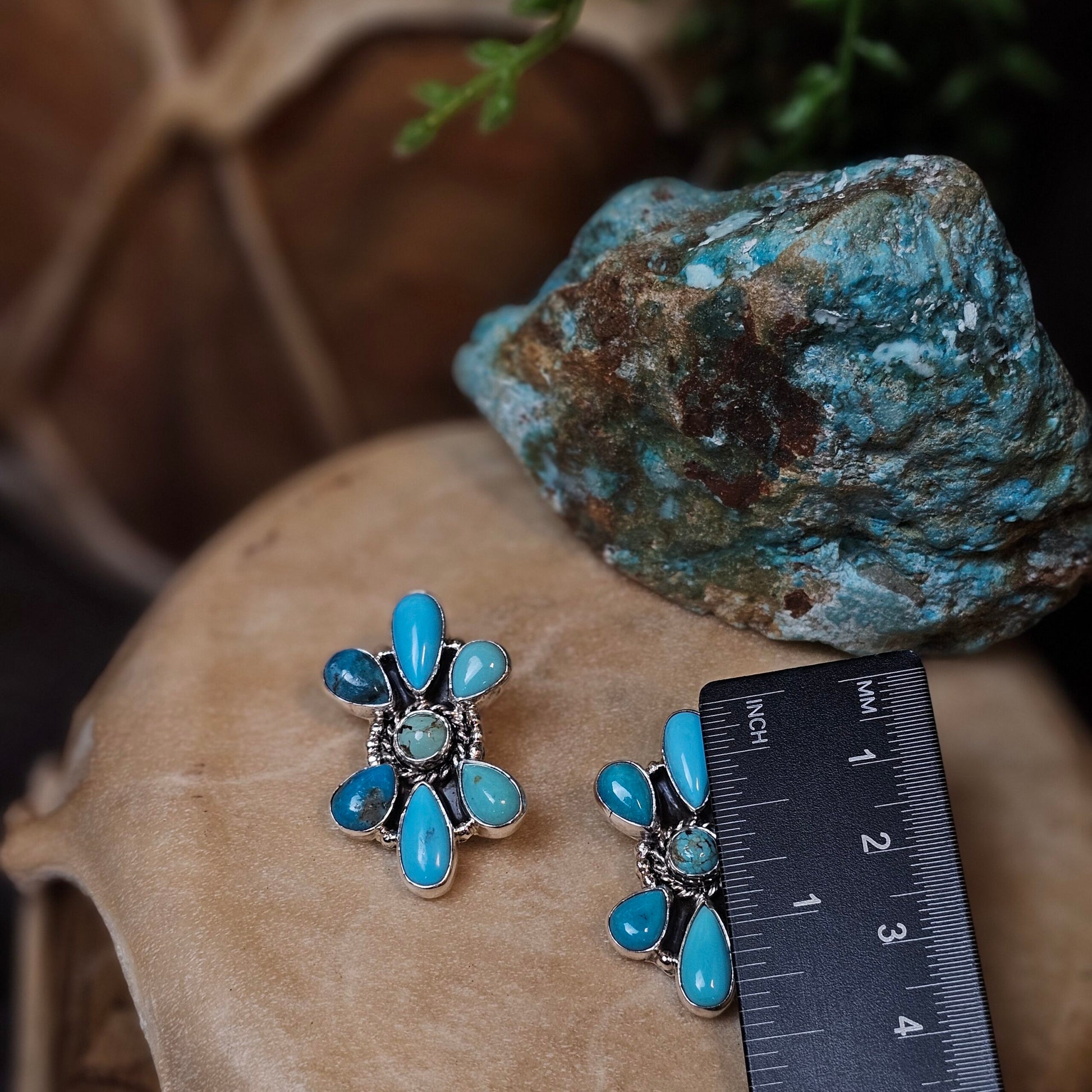 Kingman Turquoise Earrings w/ Sonoran Turquoise