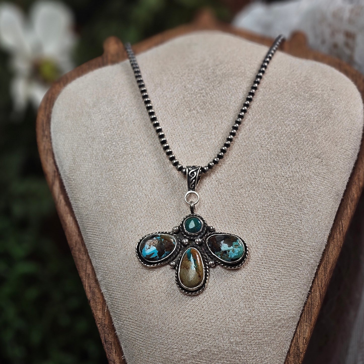 Dakota Sky Stone Exclusive Necklace w/ Boulder, Pilot Mountain, and Sunnyside Turquoise