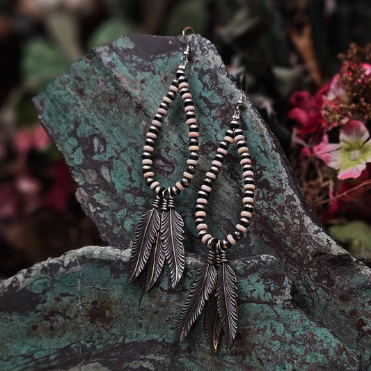 Navajo Pearl Earrings w/ Pink Conch