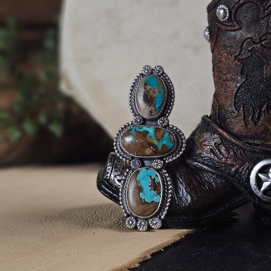 Adjustable Boulder Turquoise Ring