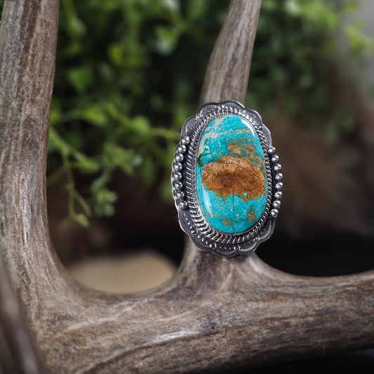 Adjustable Royston Turquoise Ring