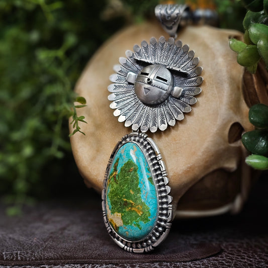 Sierra Nevada Turquoise Necklace w/ Sunface Kachina