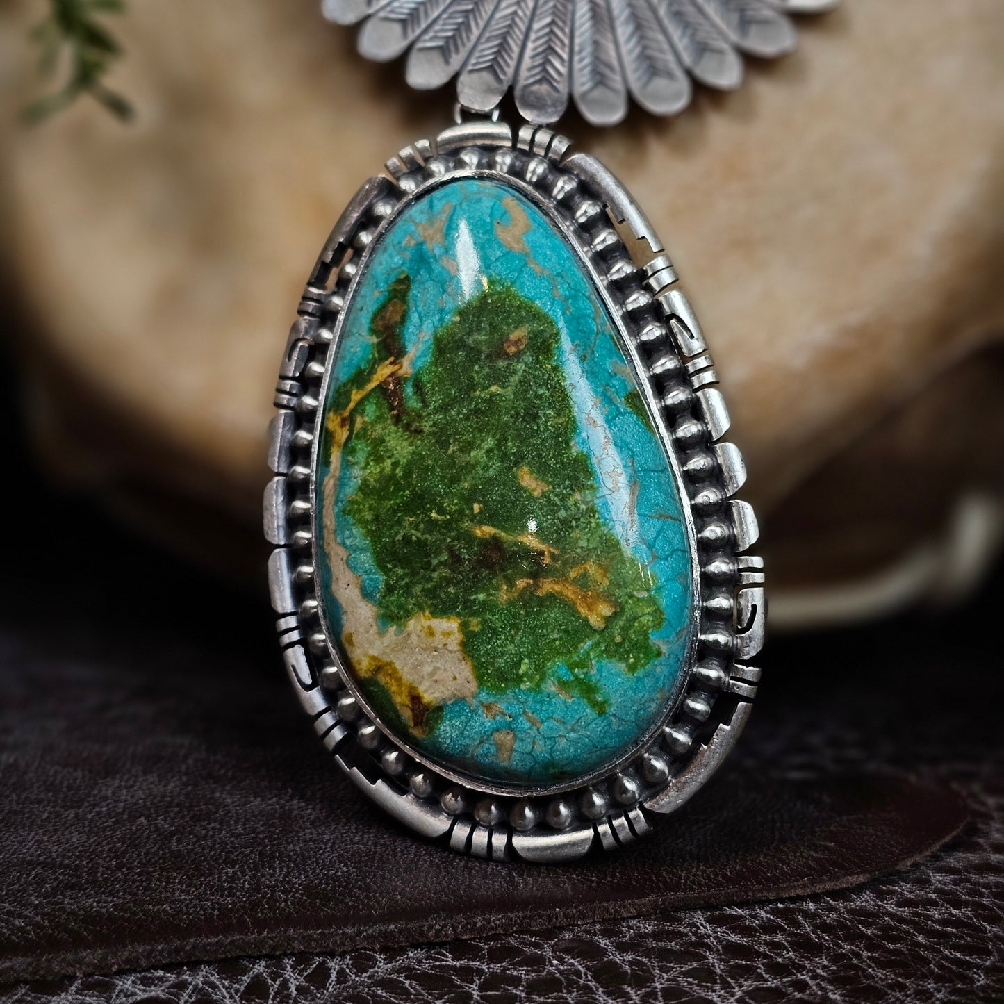 Sierra Nevada Turquoise Necklace w/ Sunface Kachina
