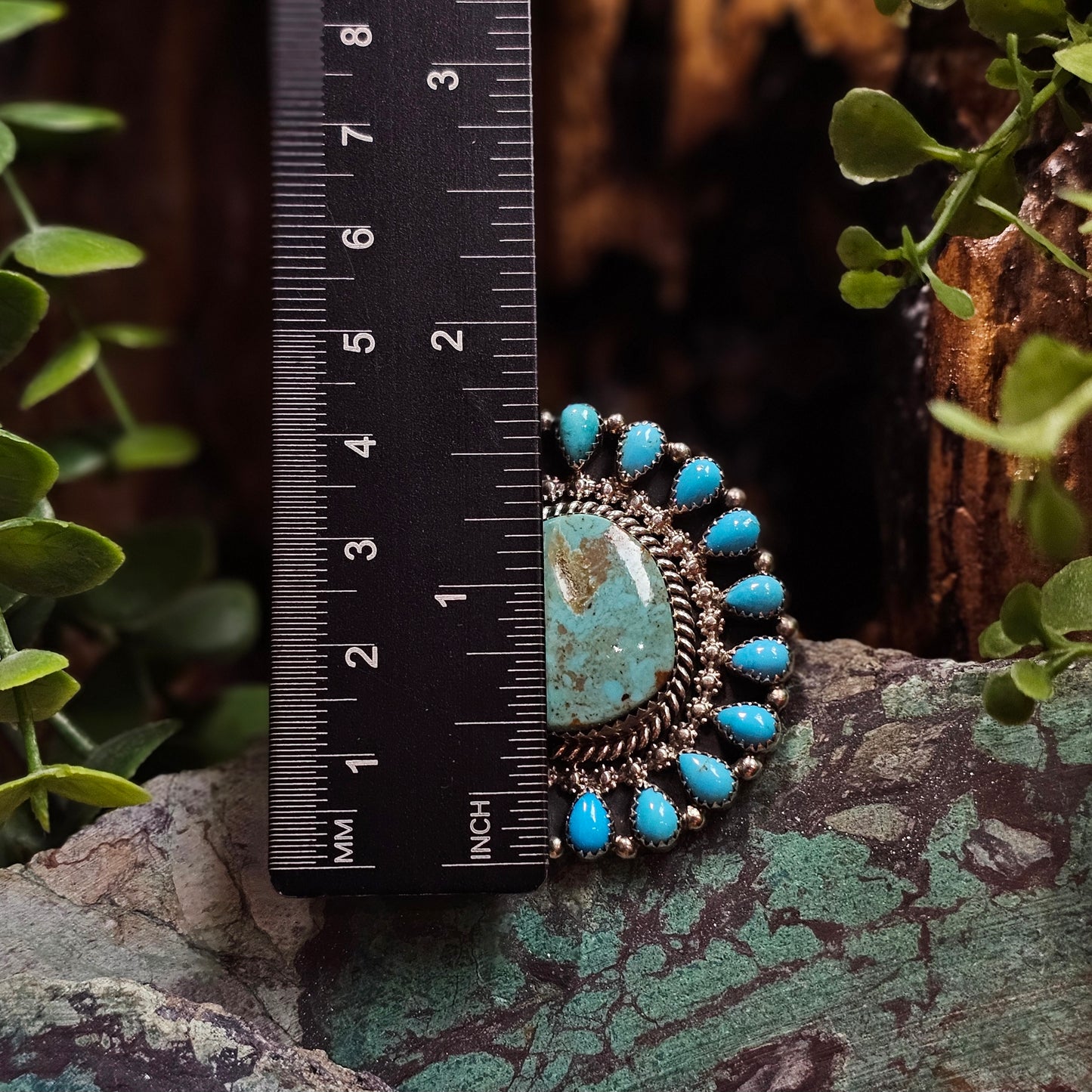 Adjustable Pilot Mountain Turquoise Ring w/ Kingman Turquoise