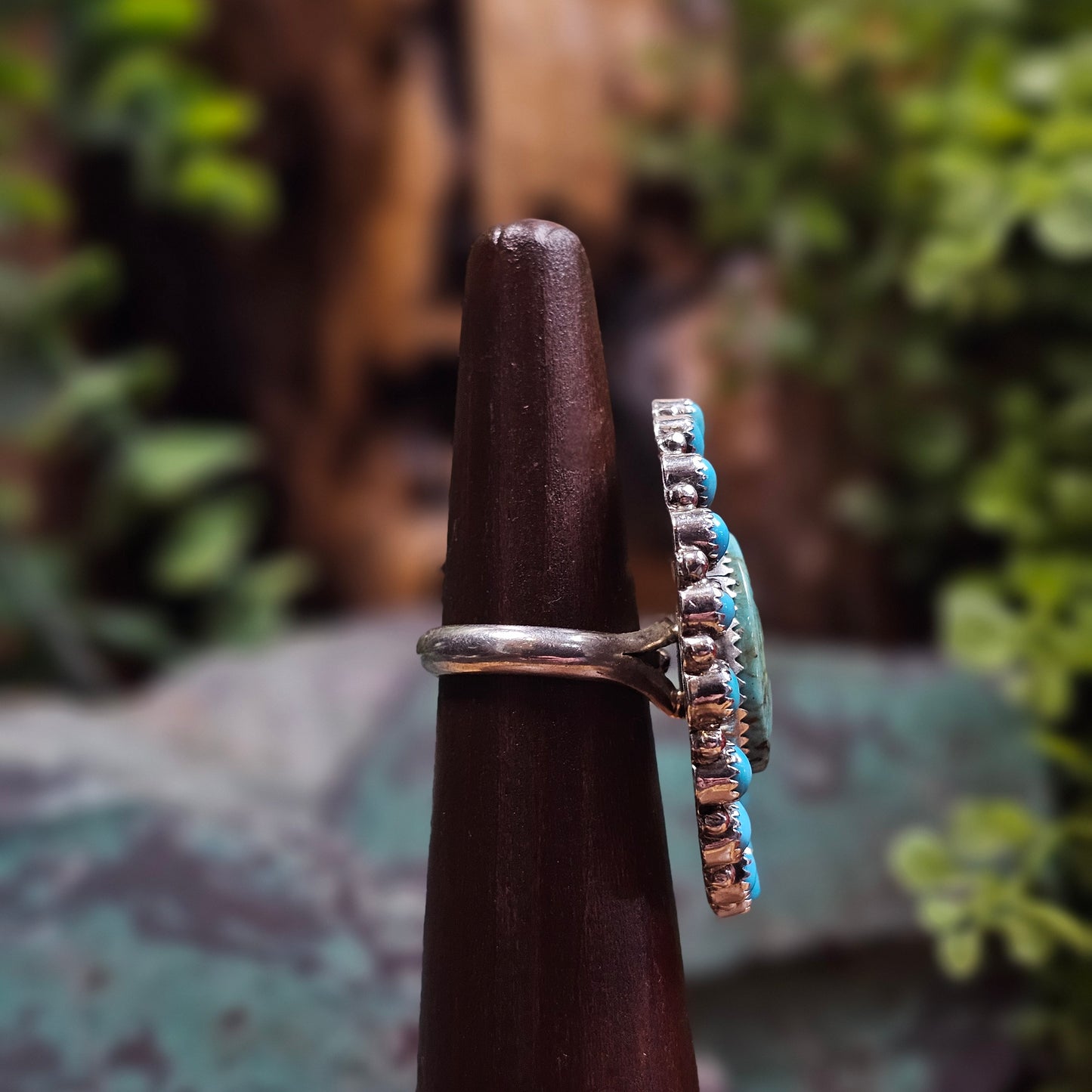 Adjustable Pilot Mountain Turquoise Ring w/ Kingman Turquoise