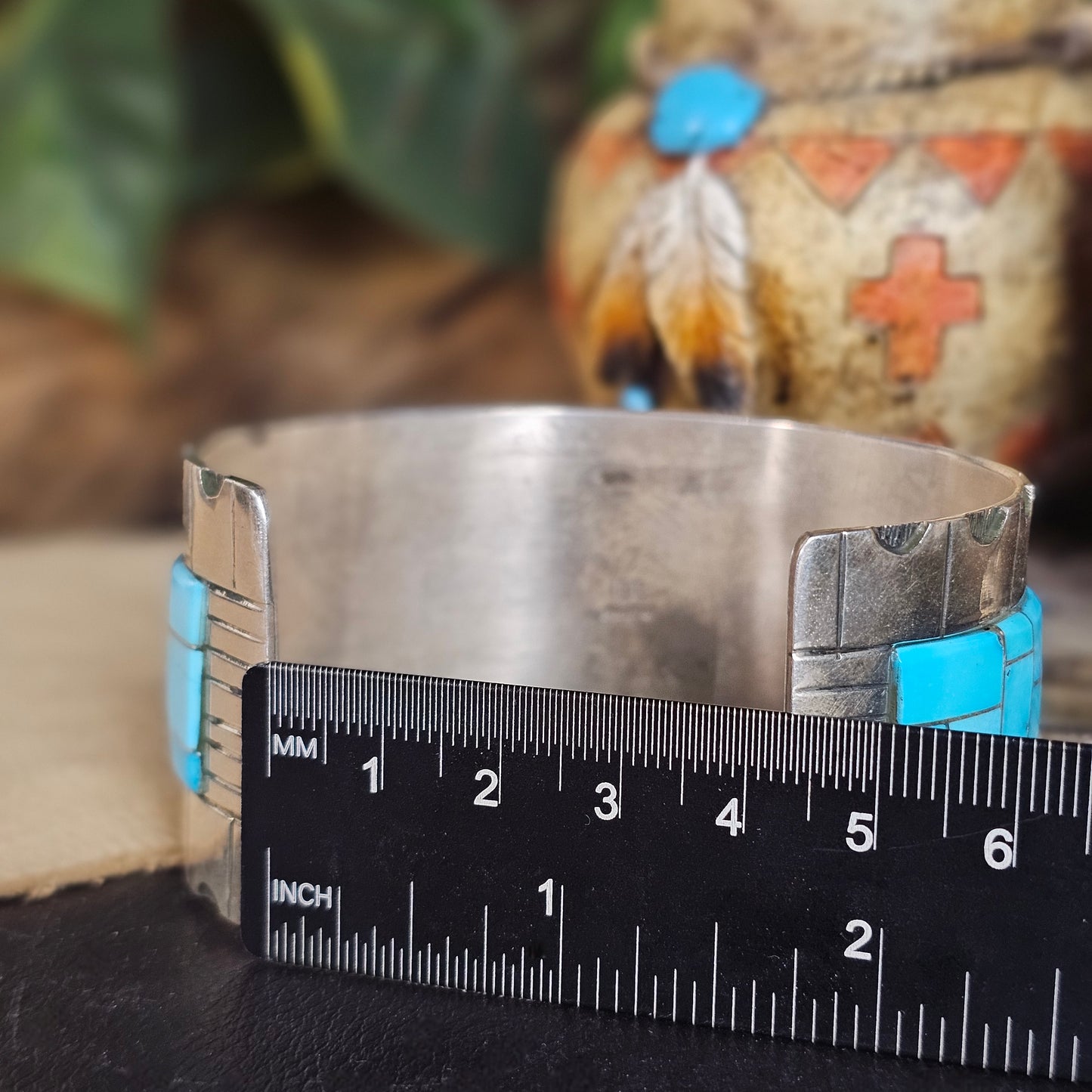 Zuni Bracelet w/ Kingman Turquoise Inlay