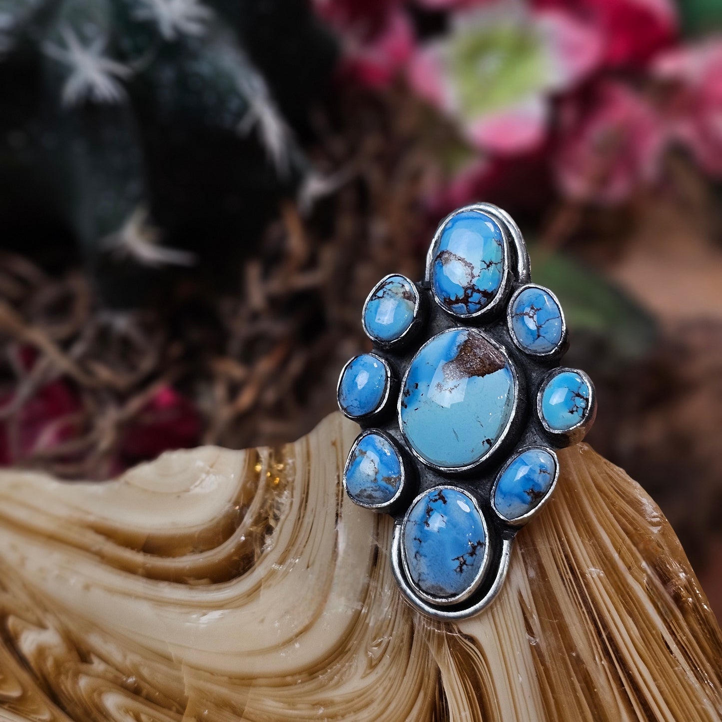 Adjustable Golden Hills Turquoise Ring