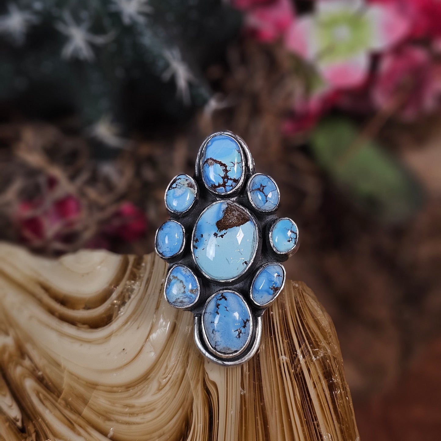 Adjustable Golden Hills Turquoise Ring