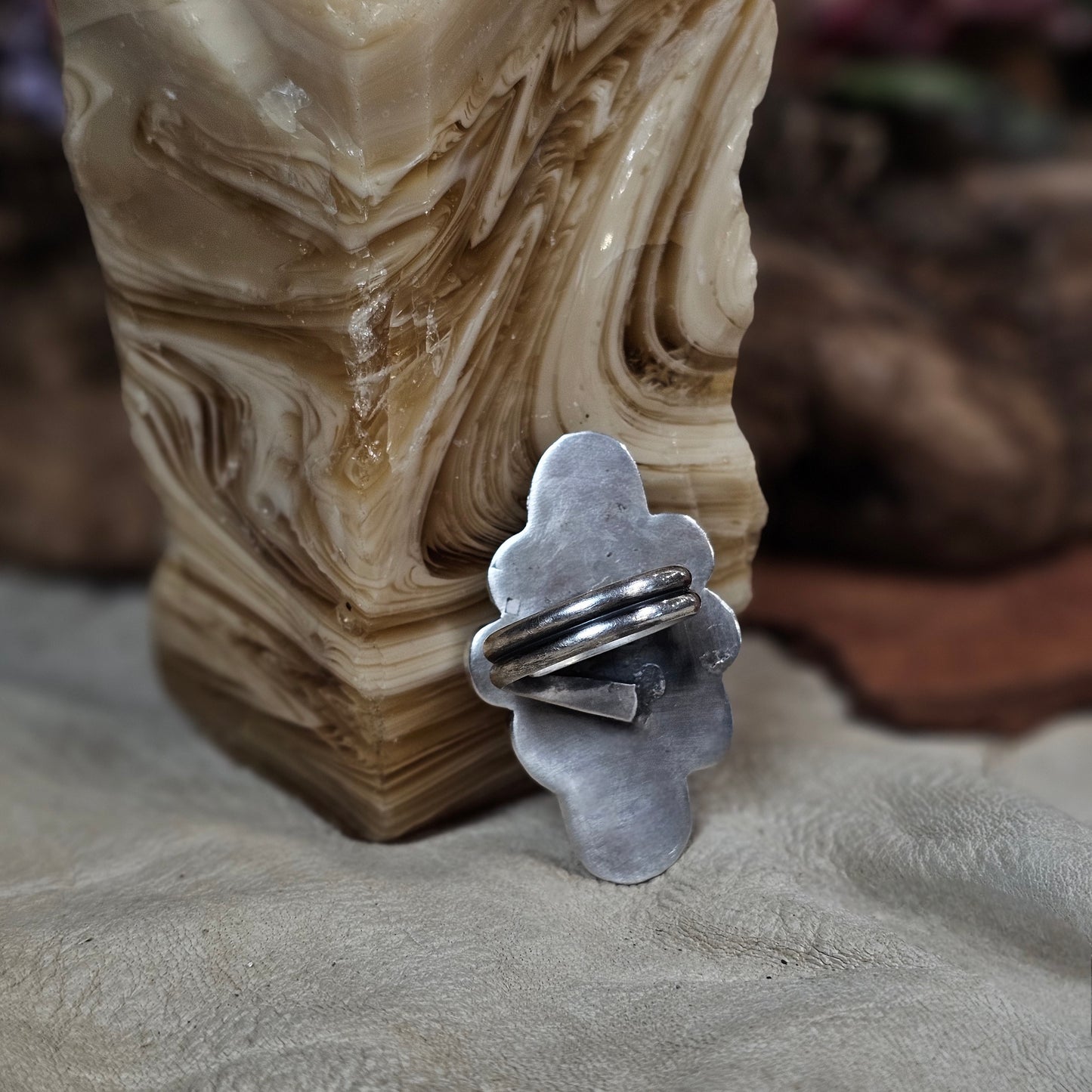 Adjustable Golden Hills Turquoise Ring