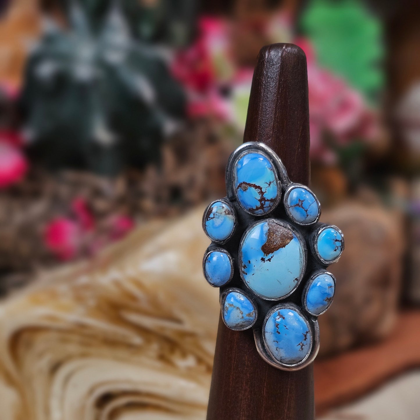Adjustable Golden Hills Turquoise Ring