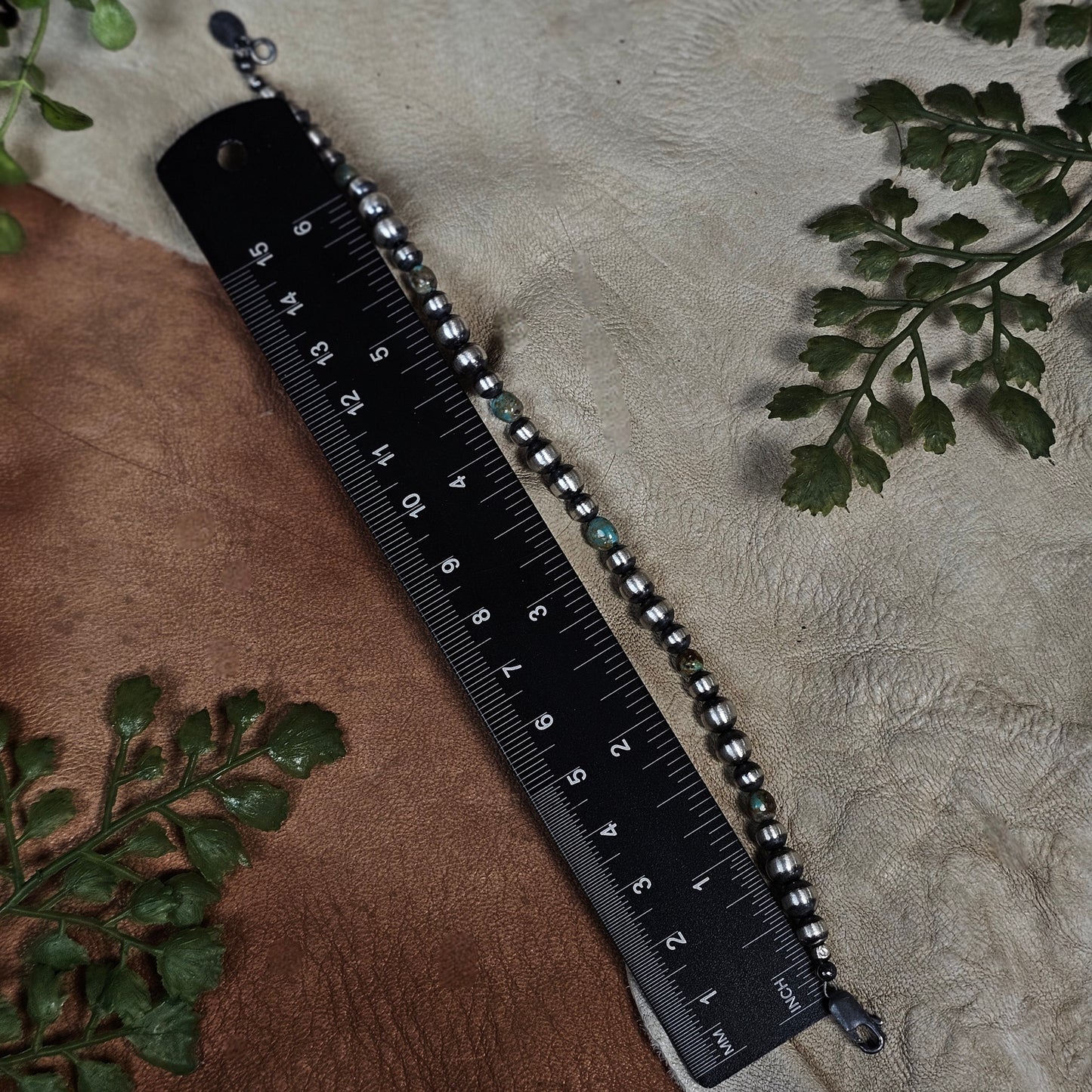 Navajo Pearl Bracelet w/ Royston Turquoise