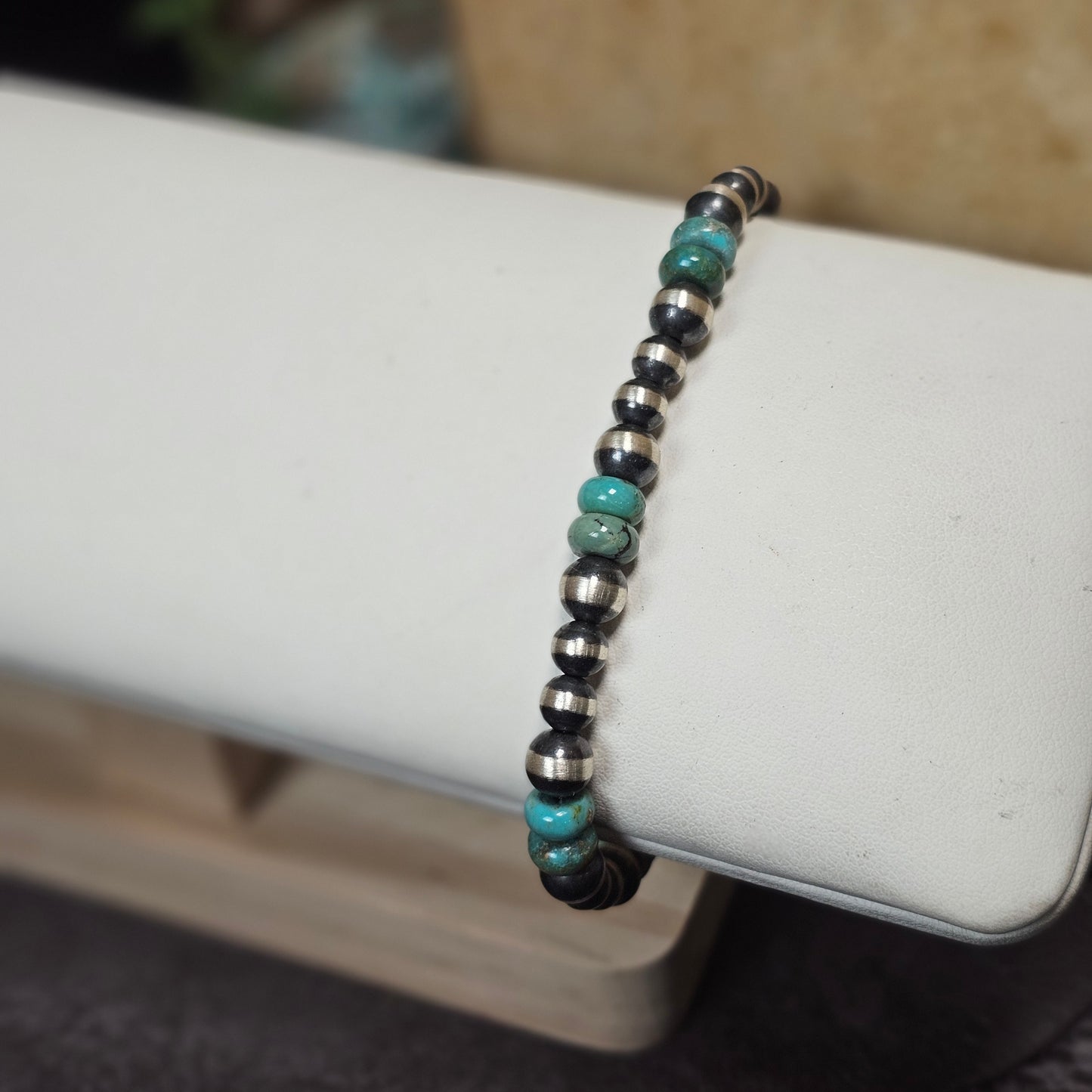 Navajo Pearl Bracelet w/ Royston Turquoise - Various Styles